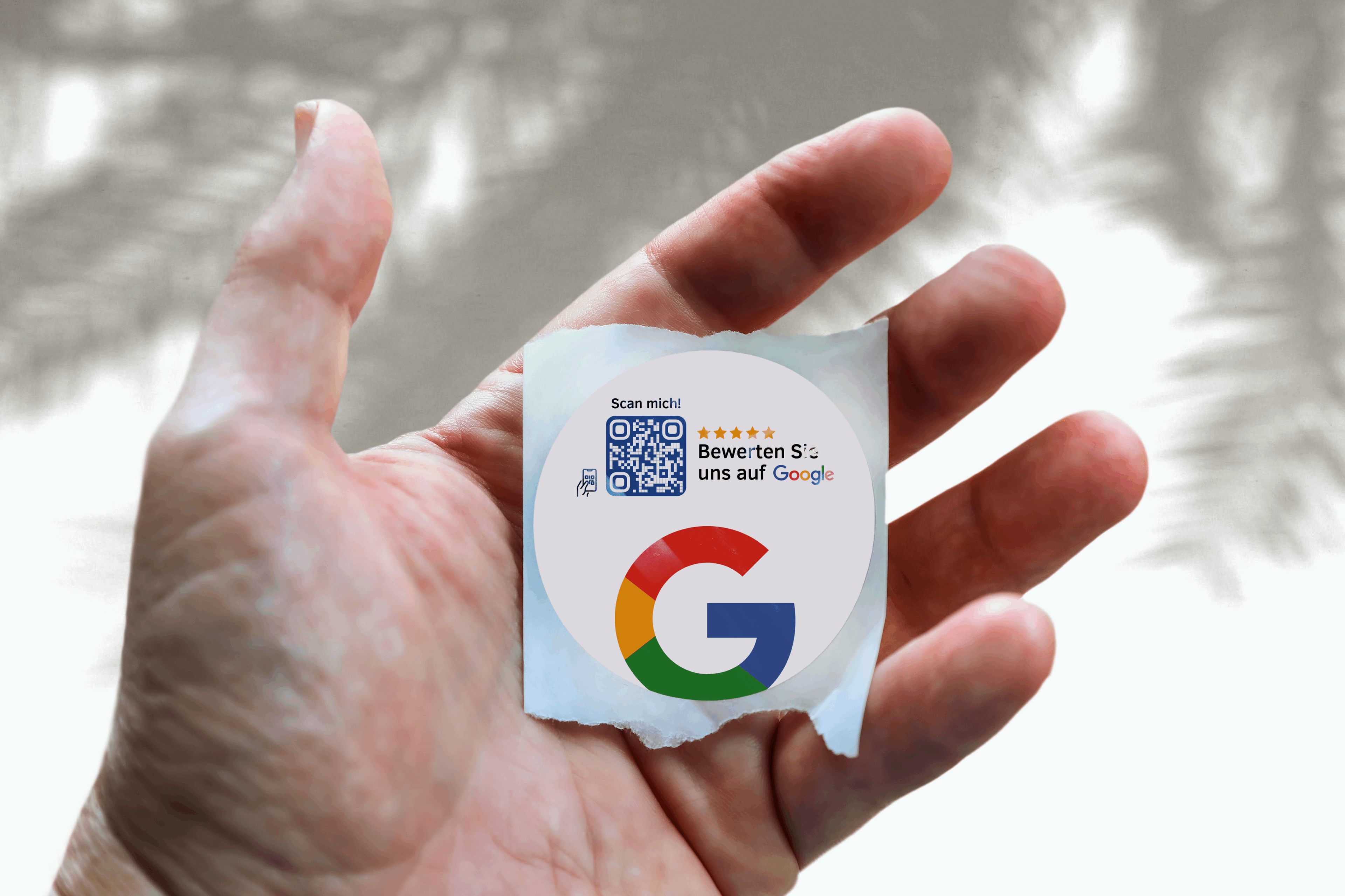 Google Bewertung QR-Code Sticker - Personalisierte Etiketten auf Rolle Weiß 1 - ReviewMe