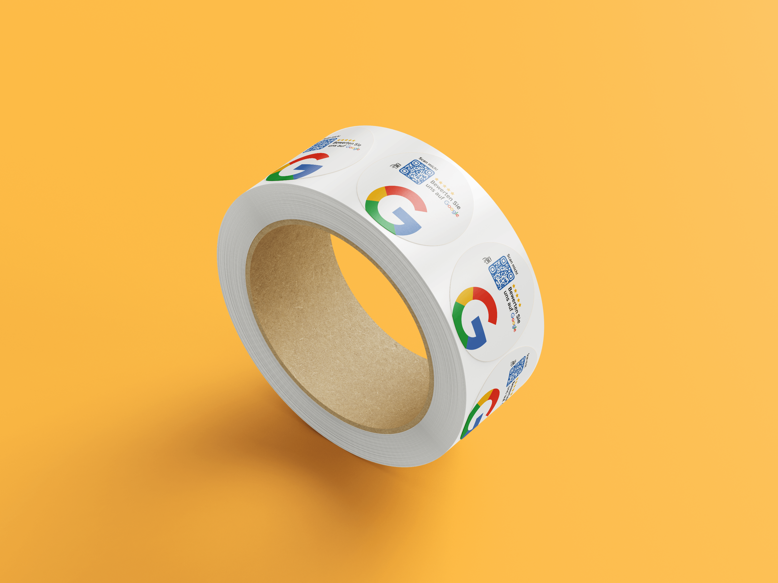 Google Bewertung QR-Code Sticker - Personalisierte Etiketten auf Rolle Weiß 1 - ReviewMe