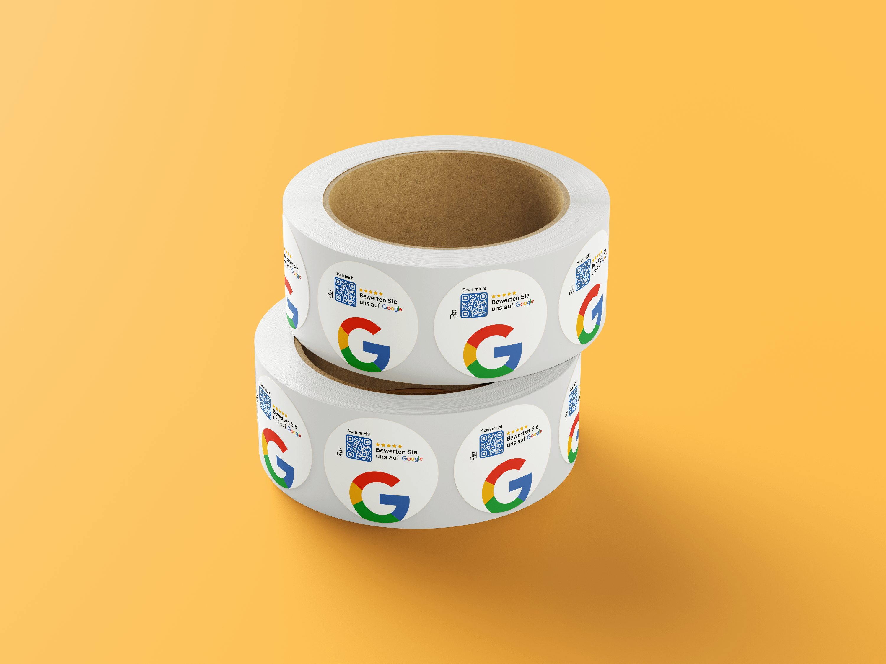 Google Bewertung QR-Code Sticker - Personalisierte Etiketten auf Rolle Weiß 1 - ReviewMe