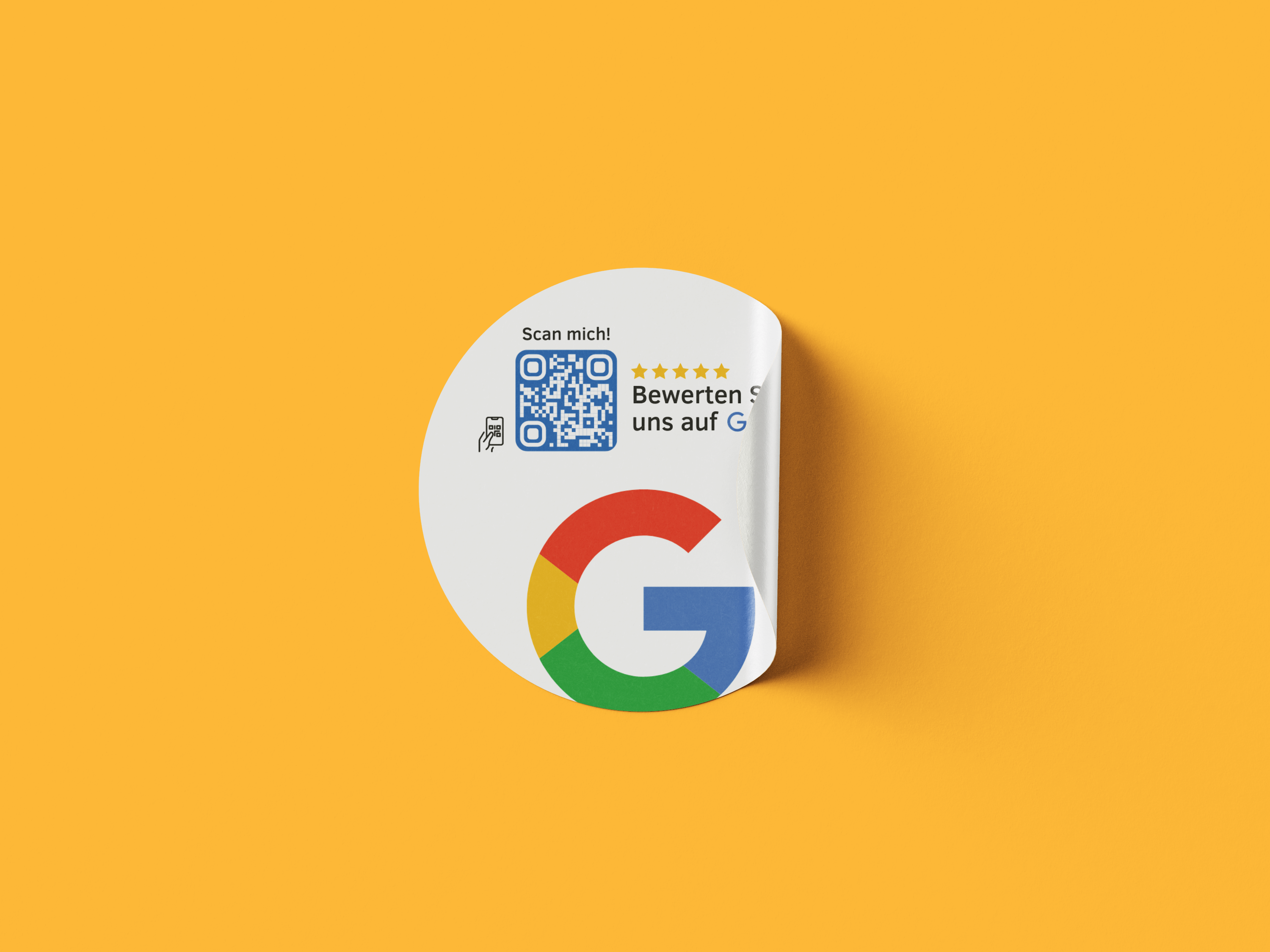 Google Bewertung QR-Code Sticker - Personalisierte Etiketten auf Rolle Weiß 1 - ReviewMe