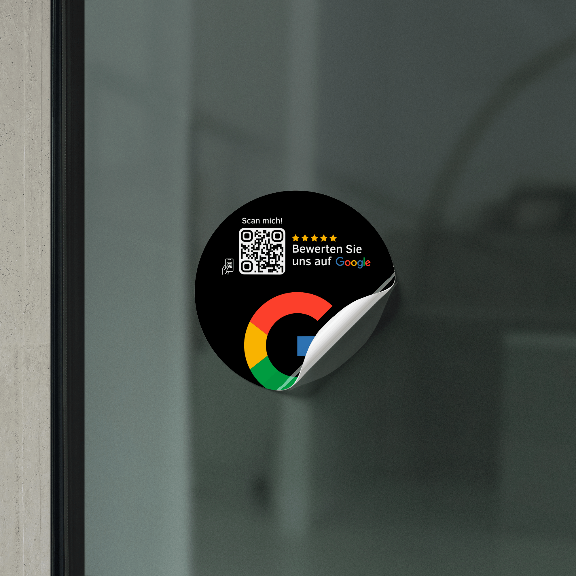 Scheibenaufkleber Google Bewertungen mit QR-Code - Schwarz - ReviewMe