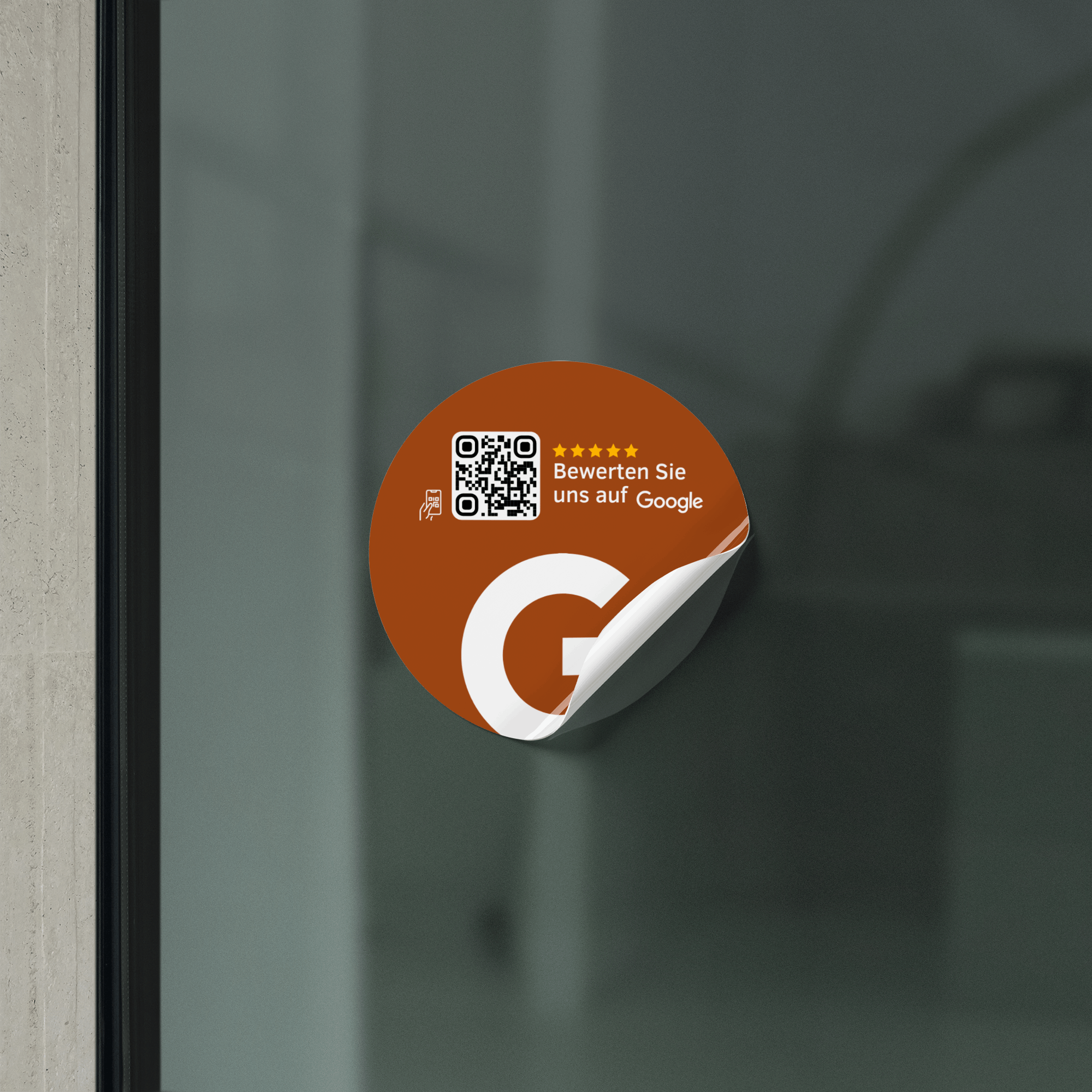 Scheibenaufkleber Google Bewertungen mit QR-Code - Braun - ReviewMe