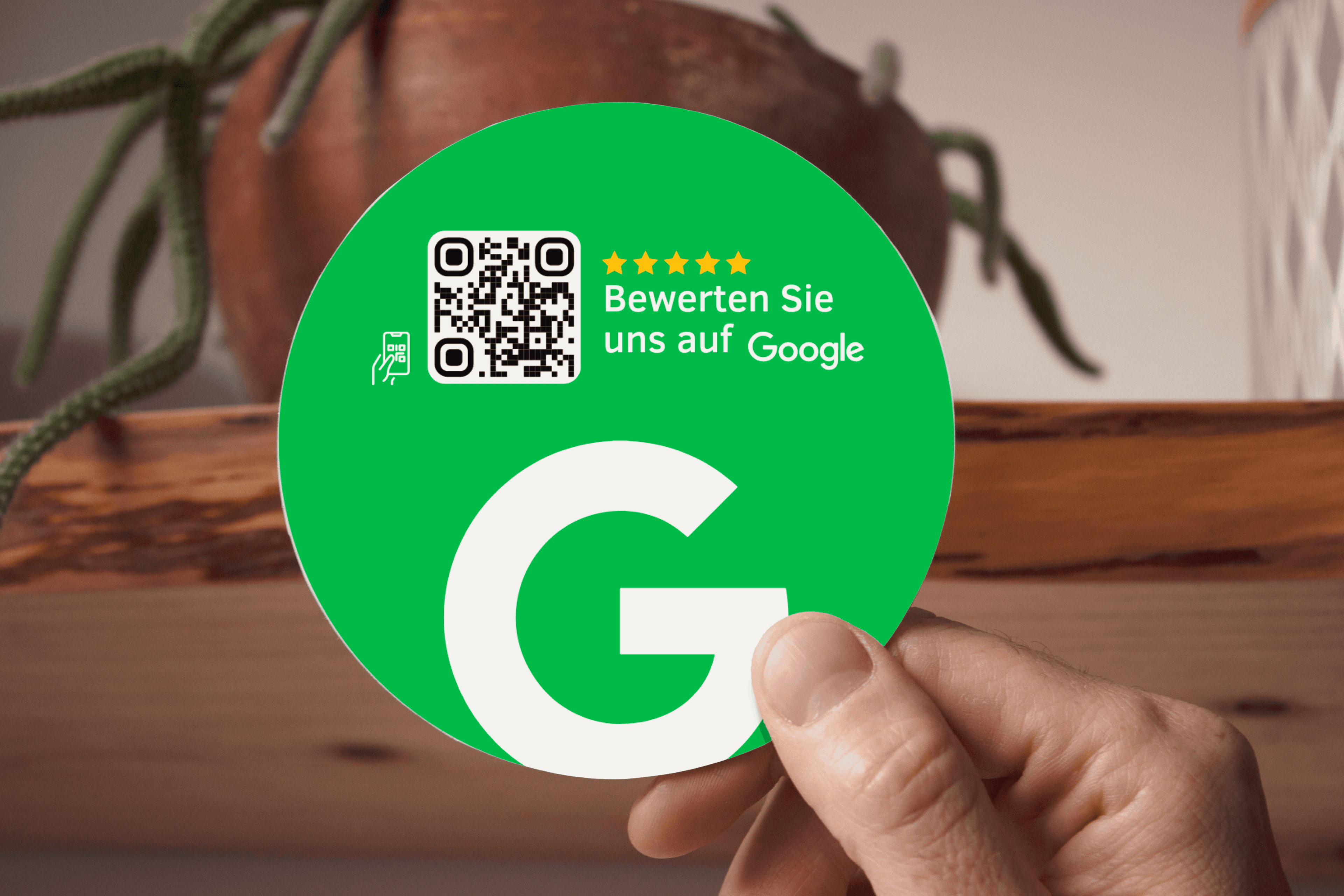 Scheibenaufkleber Google Bewertungen mit QR-Code - Grün - ReviewMe