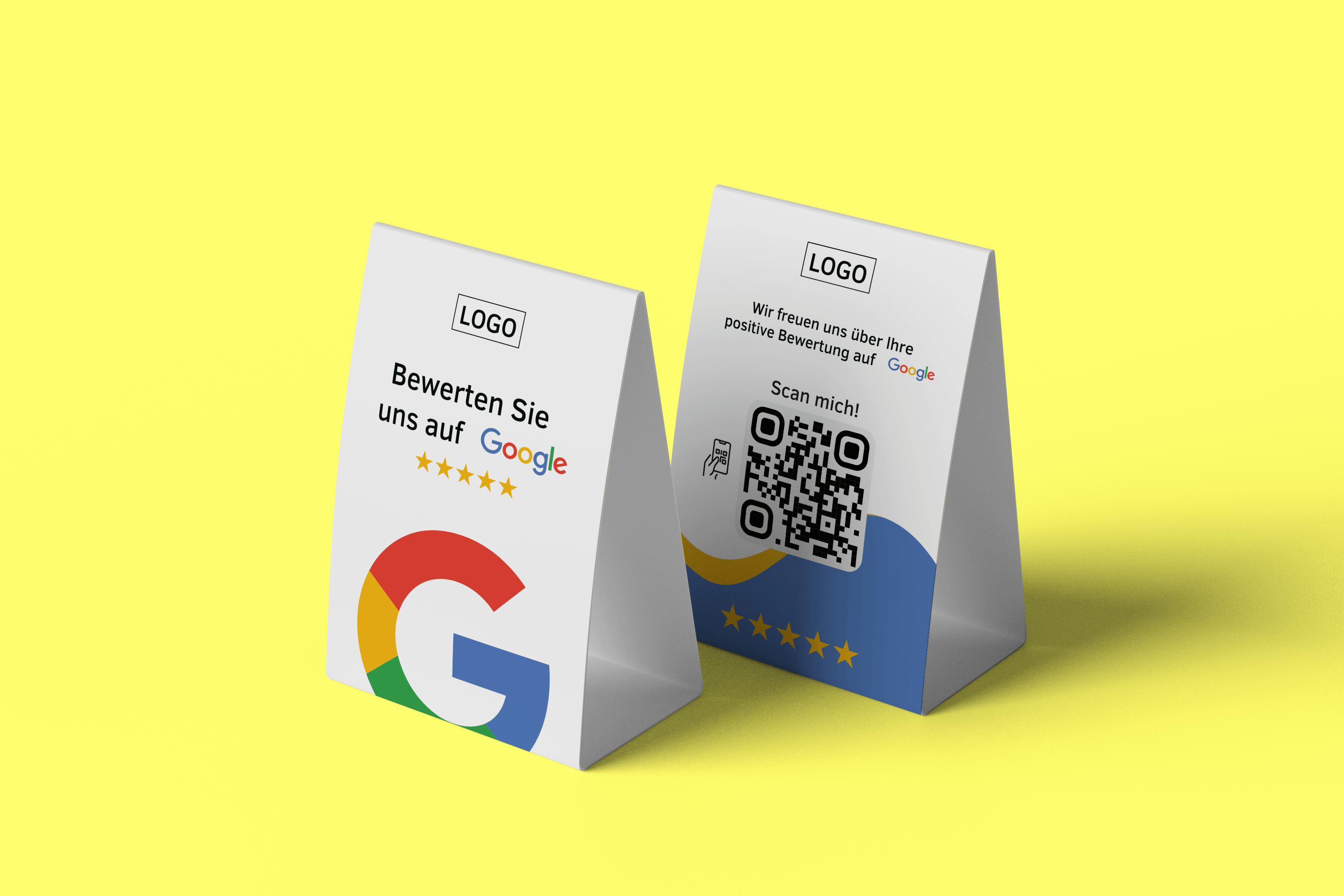 Tischaufsteller Bewerten Sie uns auf Google - Blue - ReviewMe