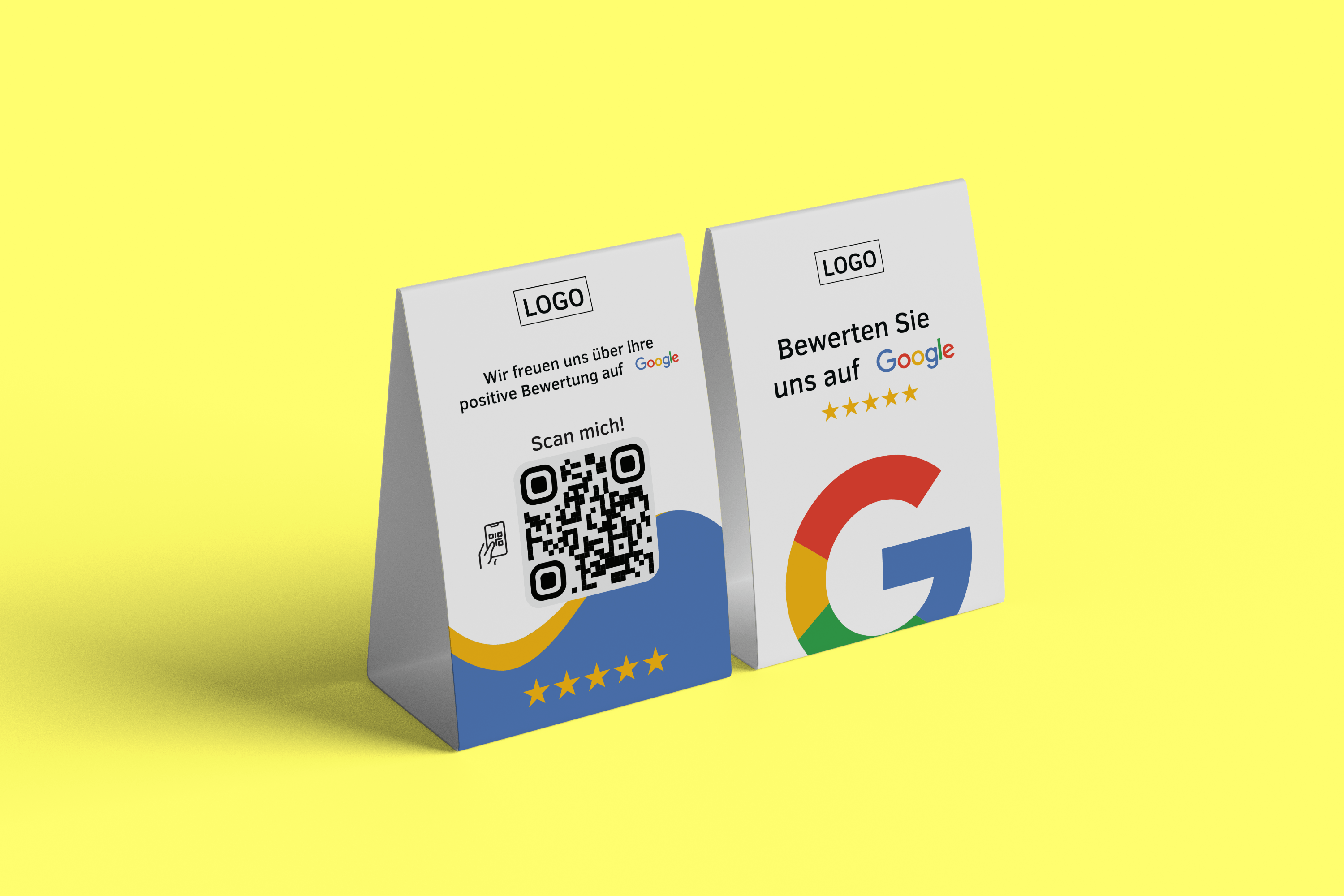 Tischaufsteller Bewerten Sie uns auf Google - Blue - ReviewMe