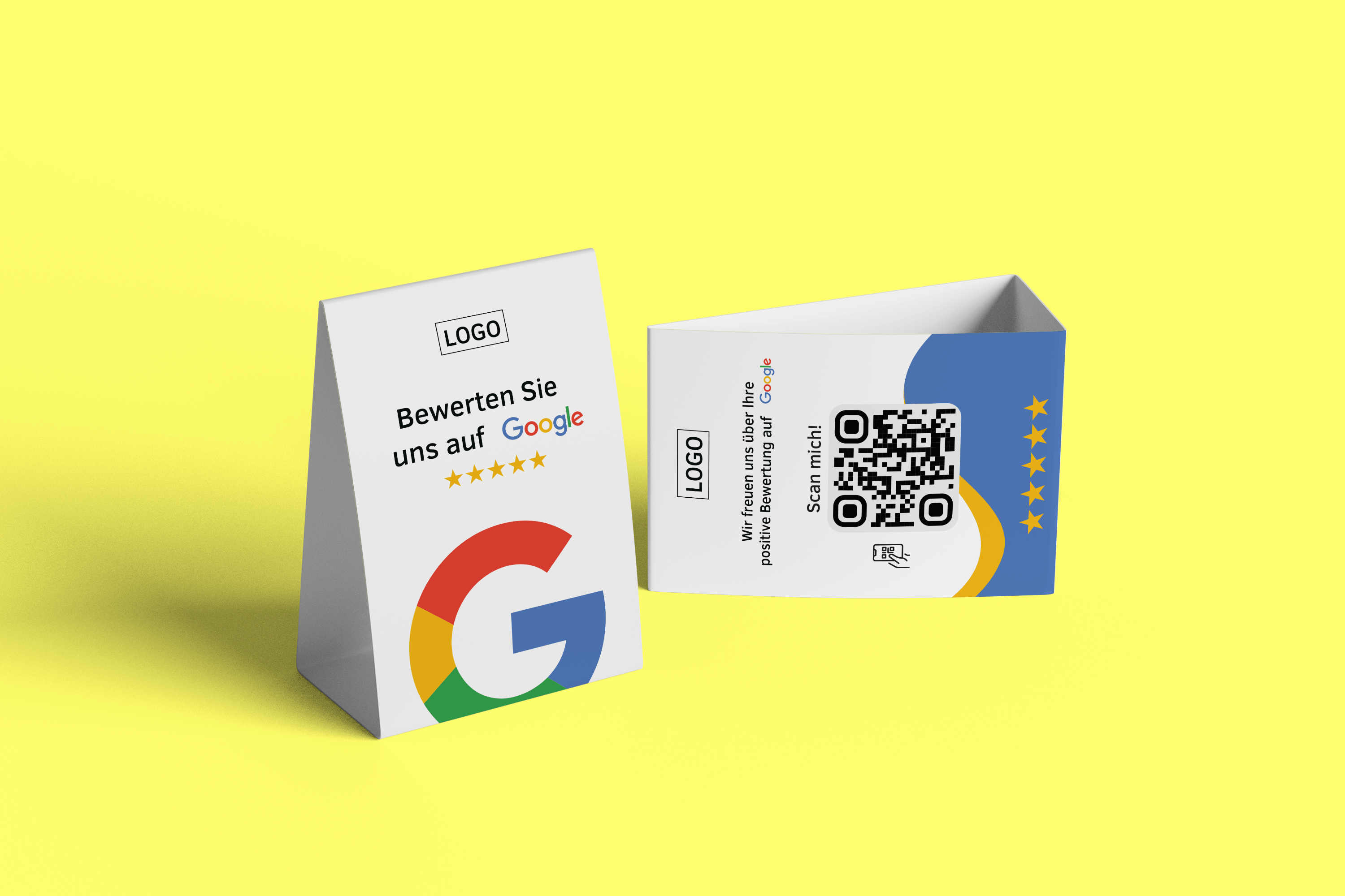 Tischaufsteller Bewerten Sie uns auf Google - Blue - ReviewMe