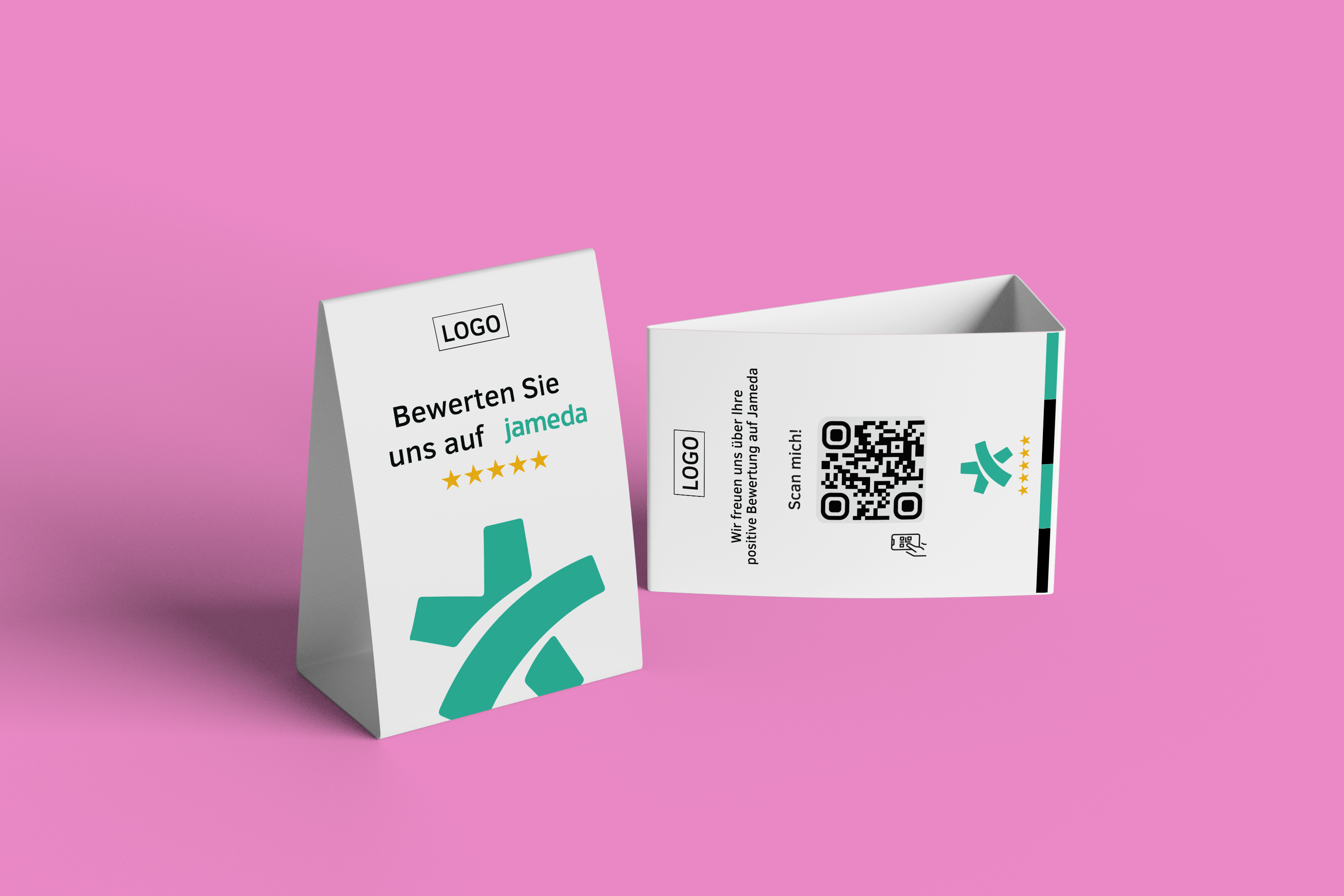 Tischaufsteller Bewerten Sie uns auf Jameda - Color - ReviewMe