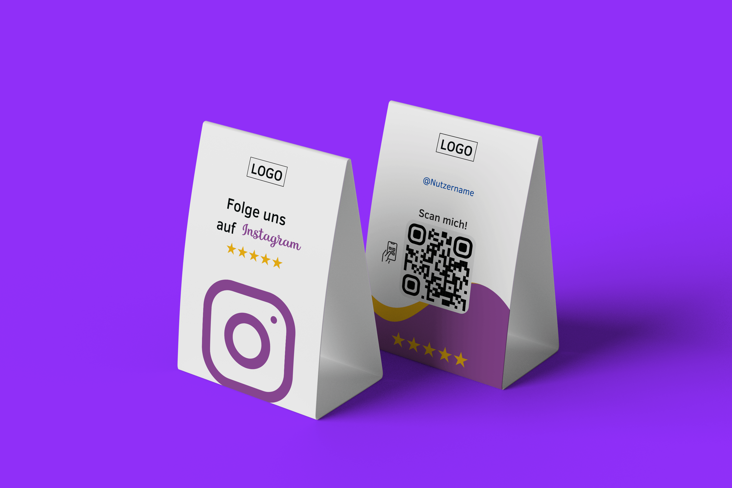 Tischaufsteller Folgen Sie uns auf Instagram - Lila - ReviewMe