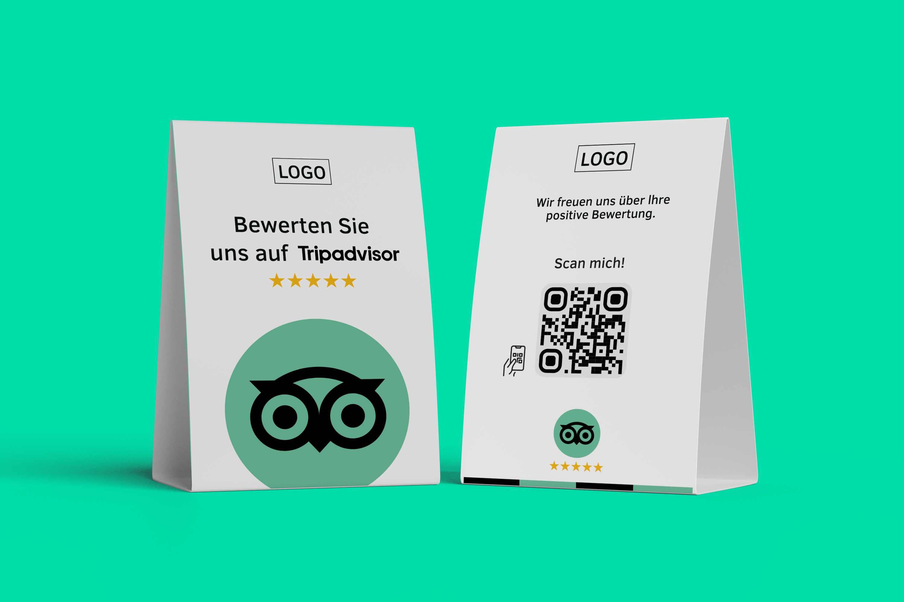 Tischaufsteller Bewerten Sie uns auf Tripadvisor - Colorful - ReviewMe