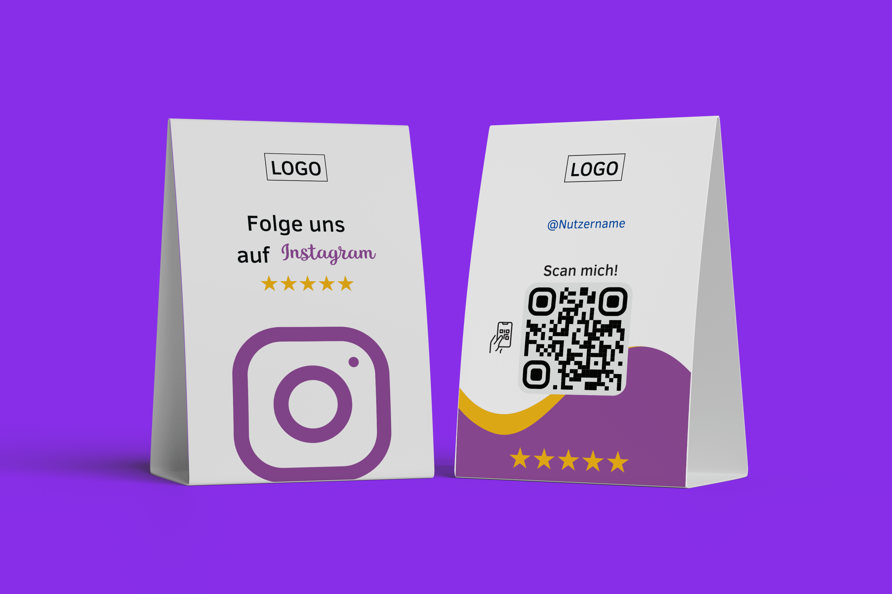 Tischaufsteller Folgen Sie uns auf Instagram - Lila - ReviewMe