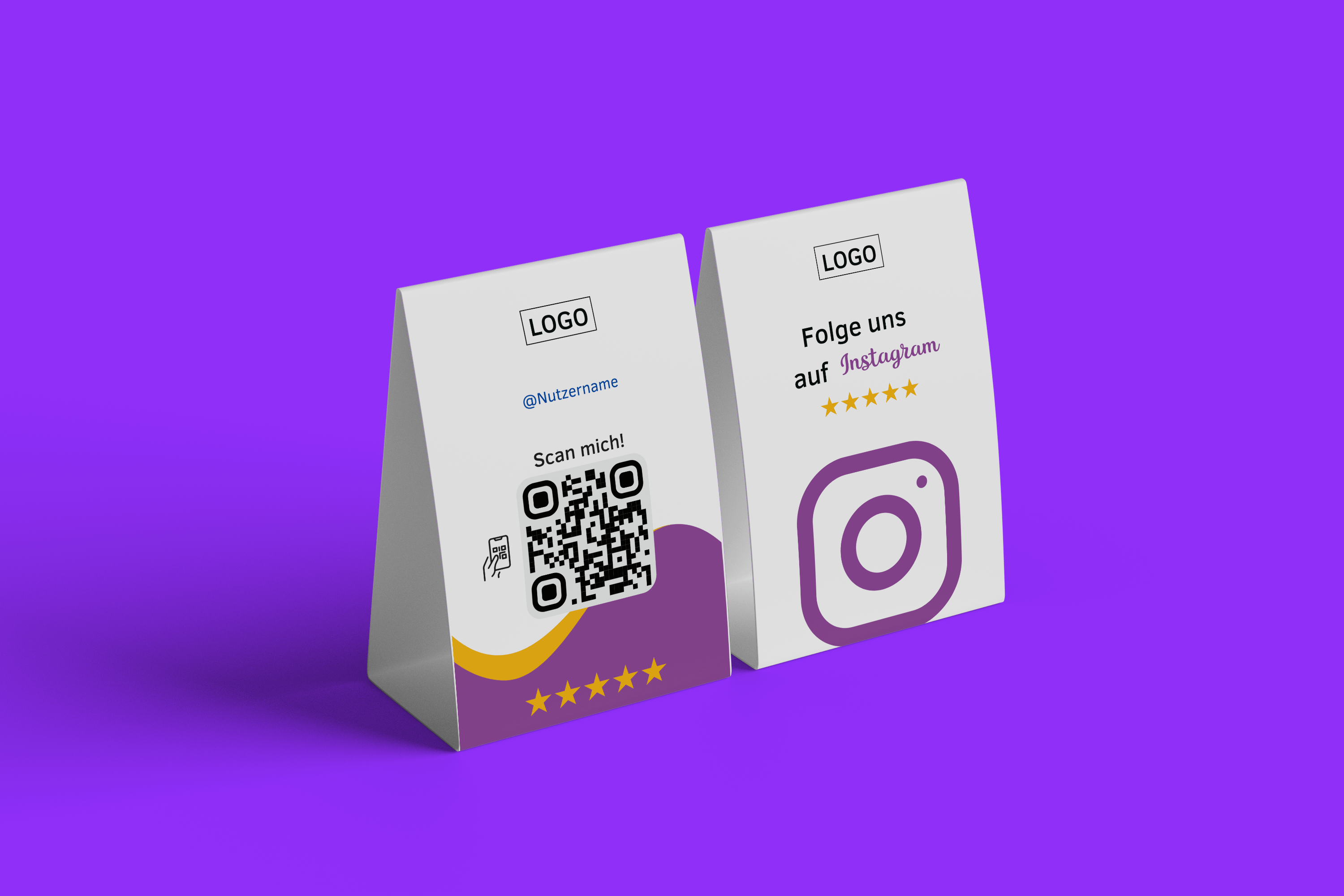 Tischaufsteller Folgen Sie uns auf Instagram - Lila - ReviewMe