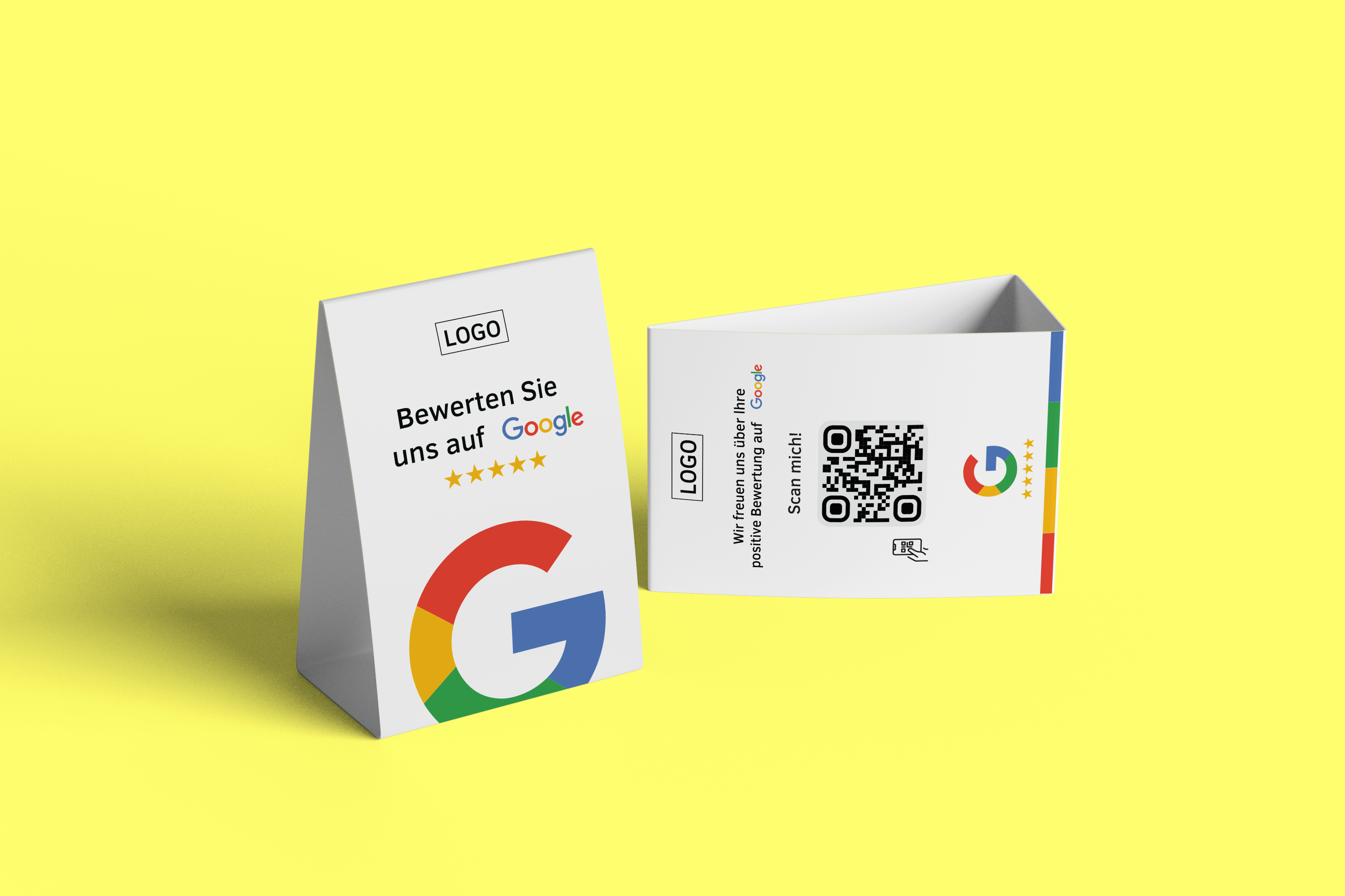 Tischaufsteller Bewerten Sie uns auf Google - Colorful - ReviewMe