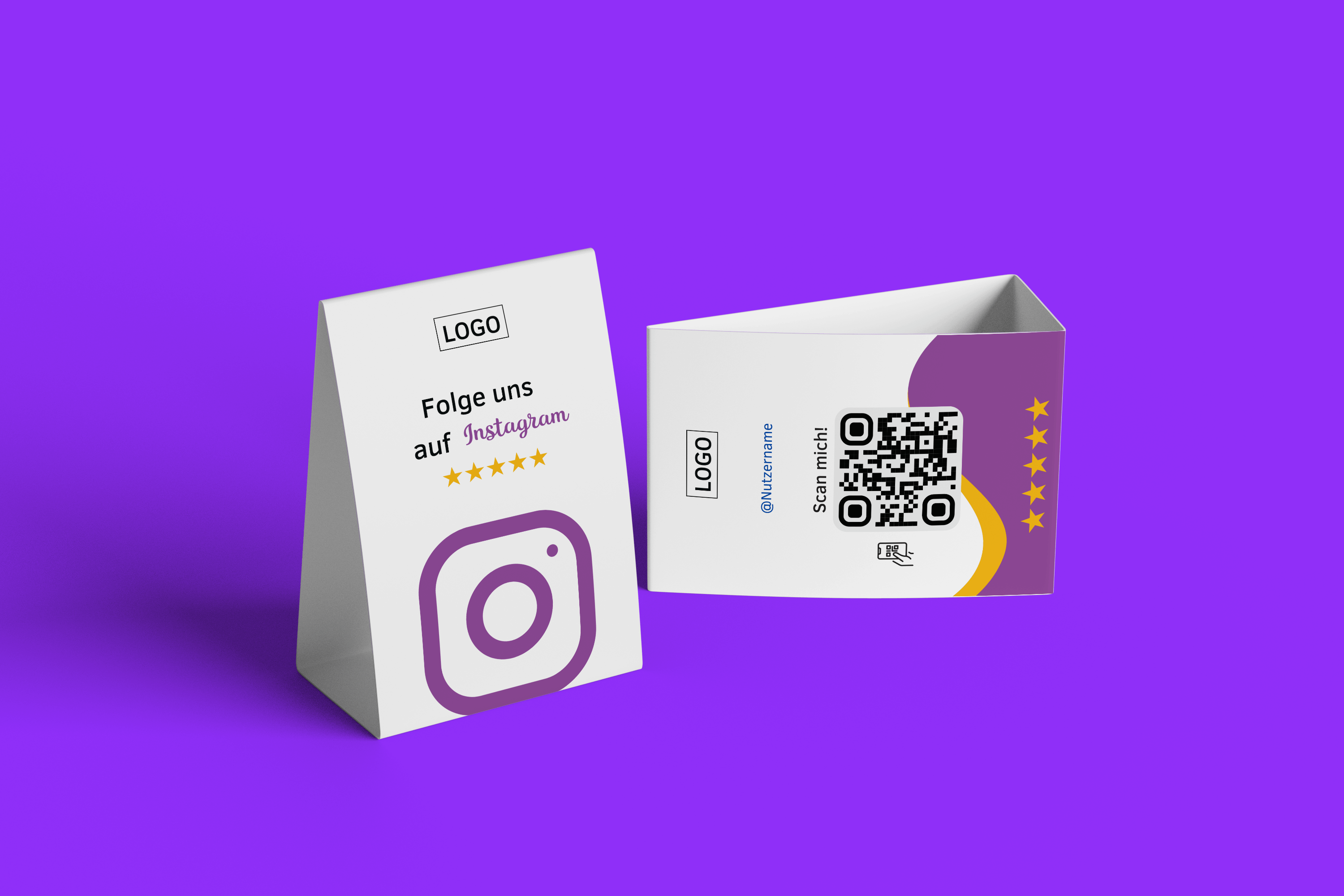 Tischaufsteller Folgen Sie uns auf Instagram - Lila - ReviewMe