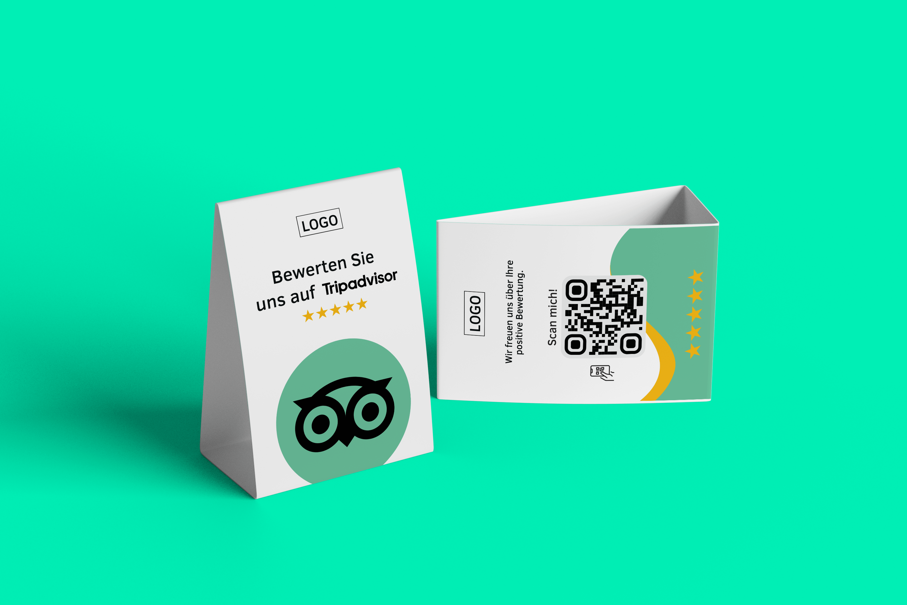 Tischaufsteller Bewerten Sie uns auf Tripadvisor - Grün - ReviewMe