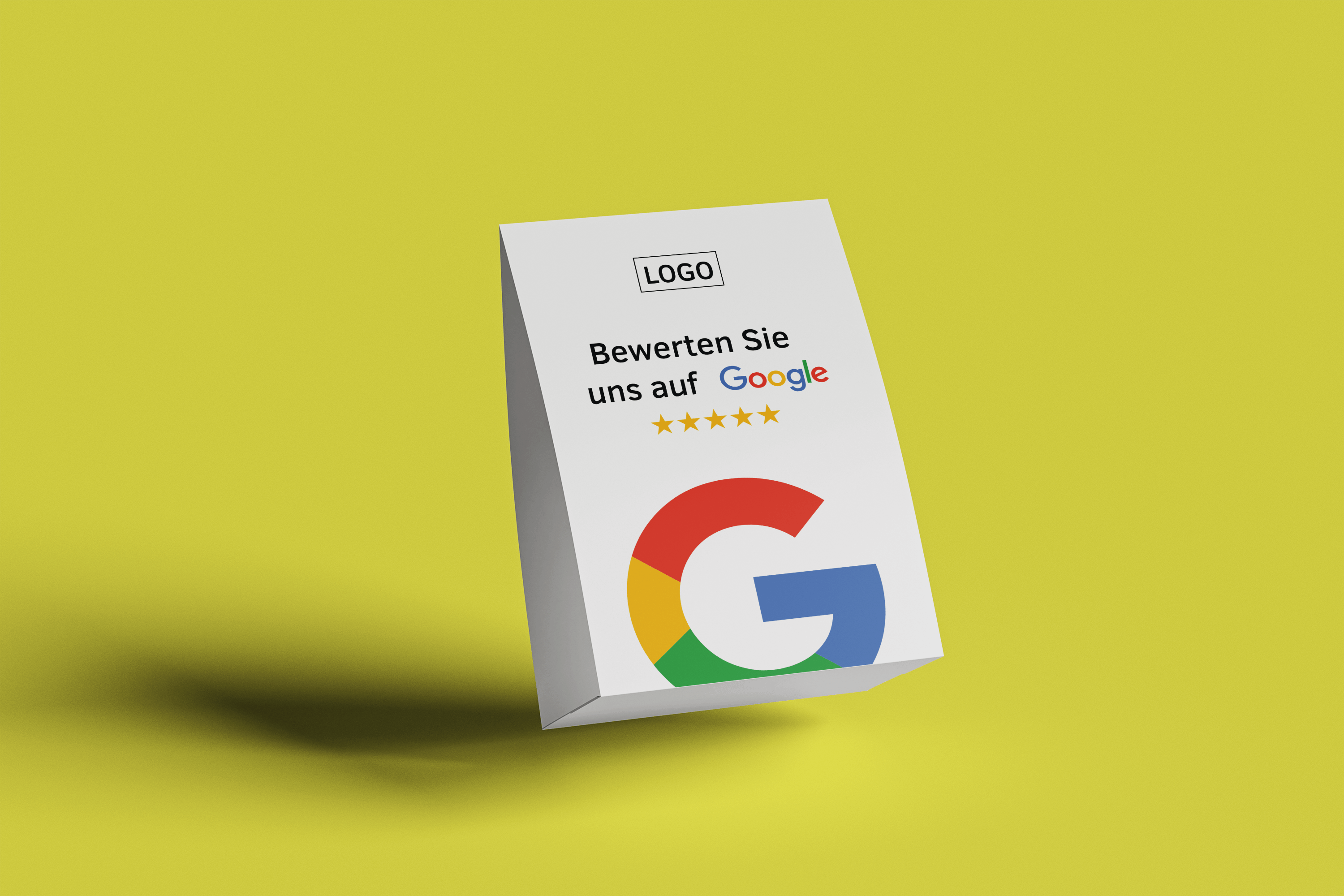Tischaufsteller Bewerten Sie uns auf Google - Colorful - ReviewMe