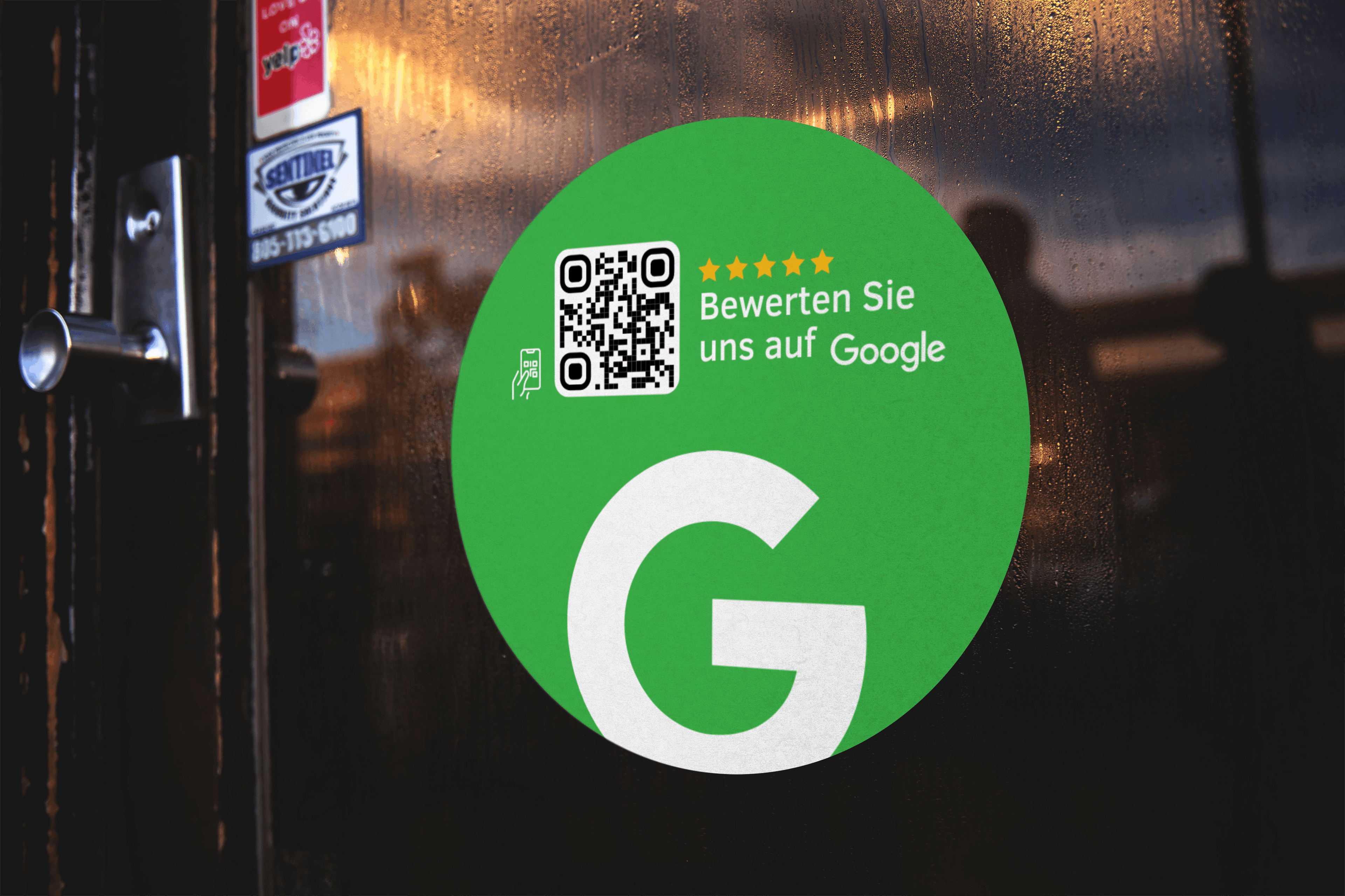 Scheibenaufkleber Google Bewertungen mit QR-Code - Grün - ReviewMe