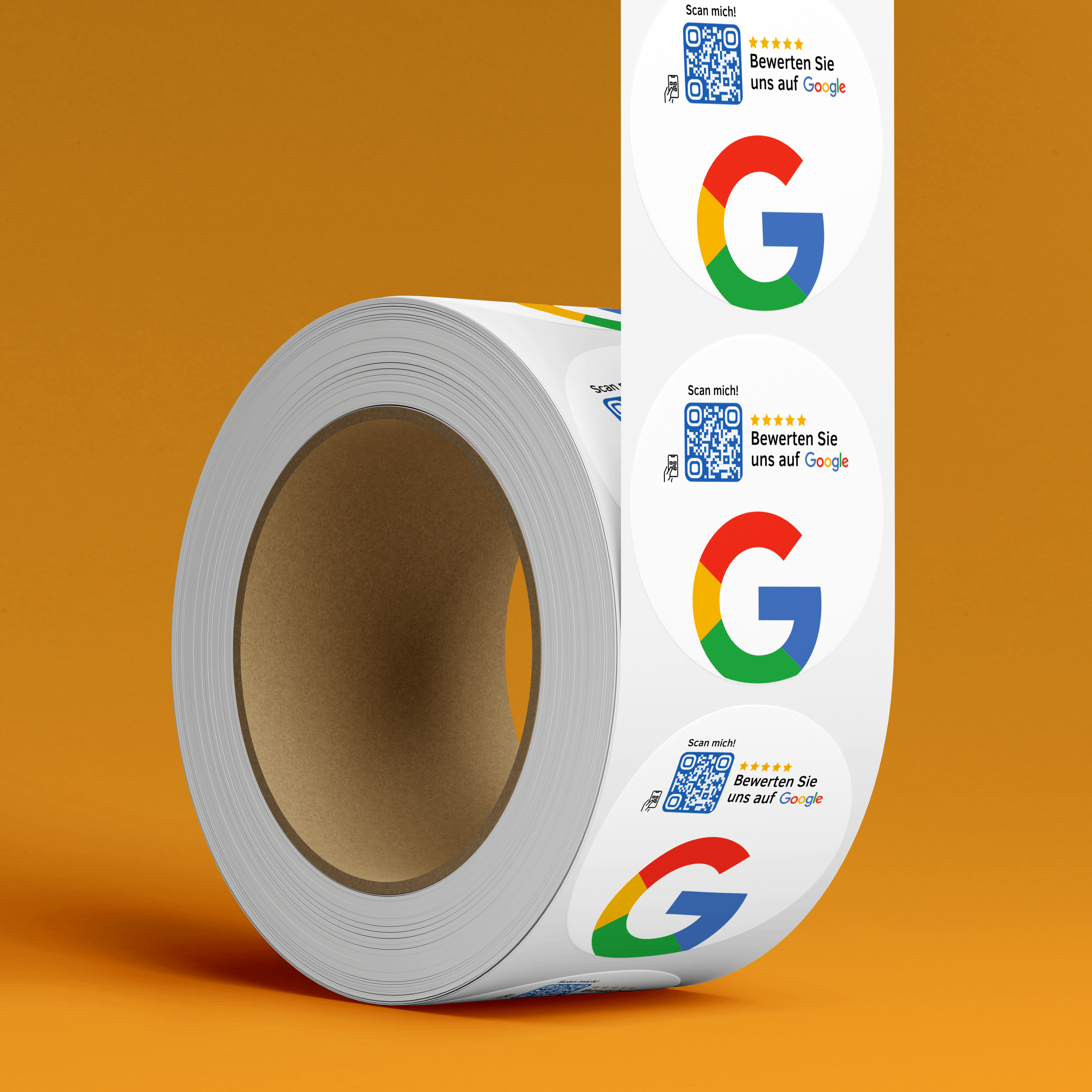 Google Bewertung QR-Code Sticker - Personalisierte Etiketten auf Rolle Weiß 1 - ReviewMe