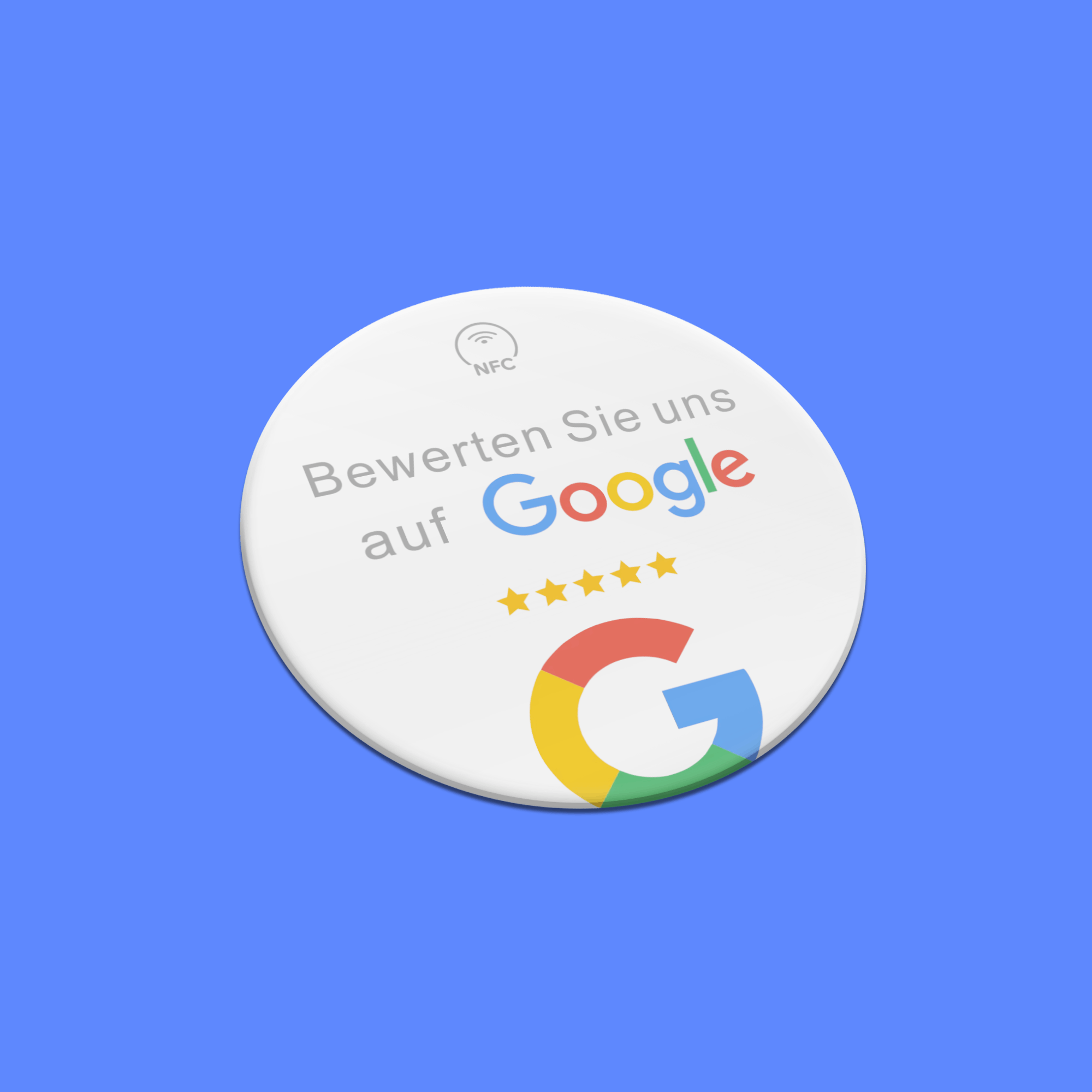NFC-Tag für Google Bewertungen Weiß Rund - ReviewMe