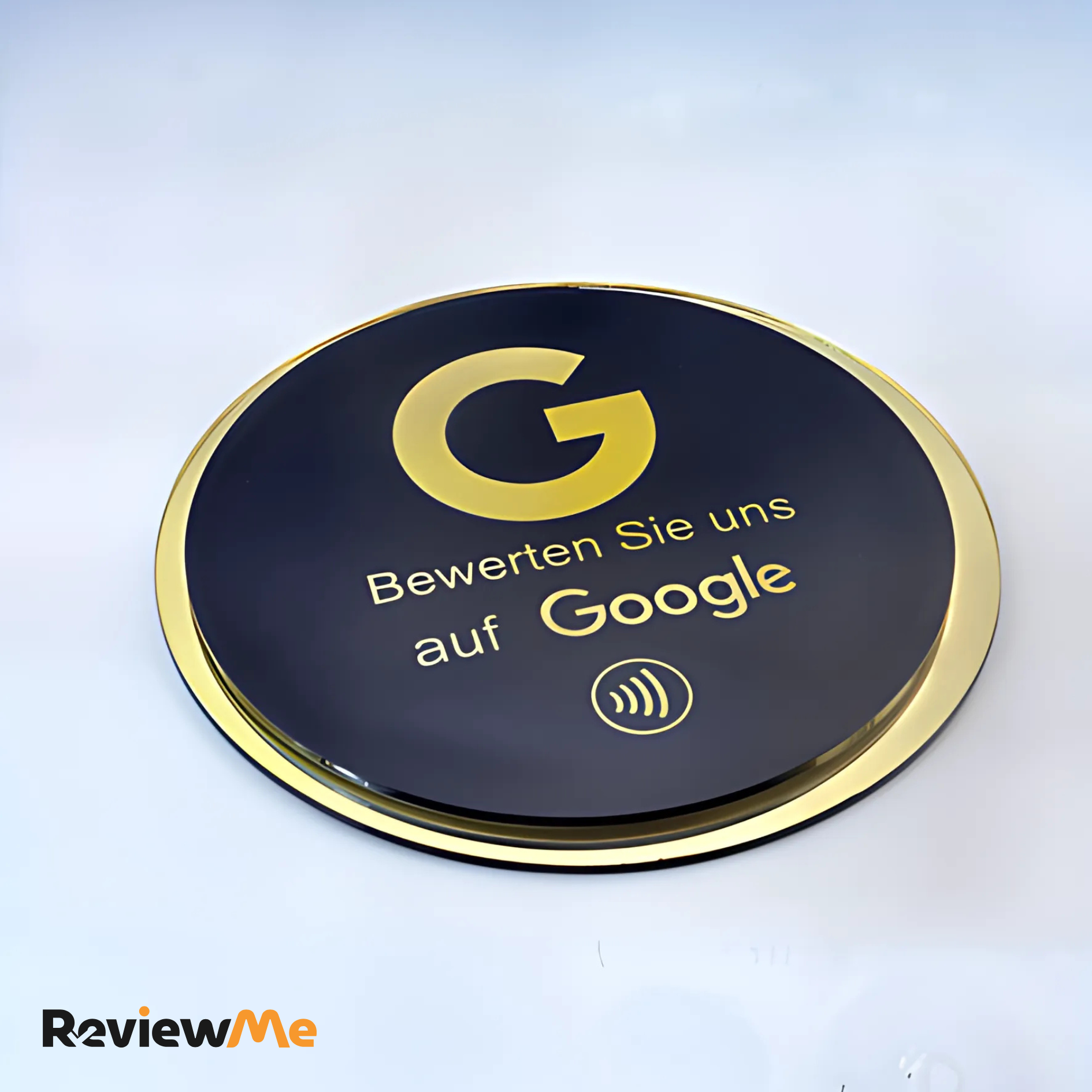 NFC-Tag für Google Bewertungen Schwarz Rund - ReviewMe