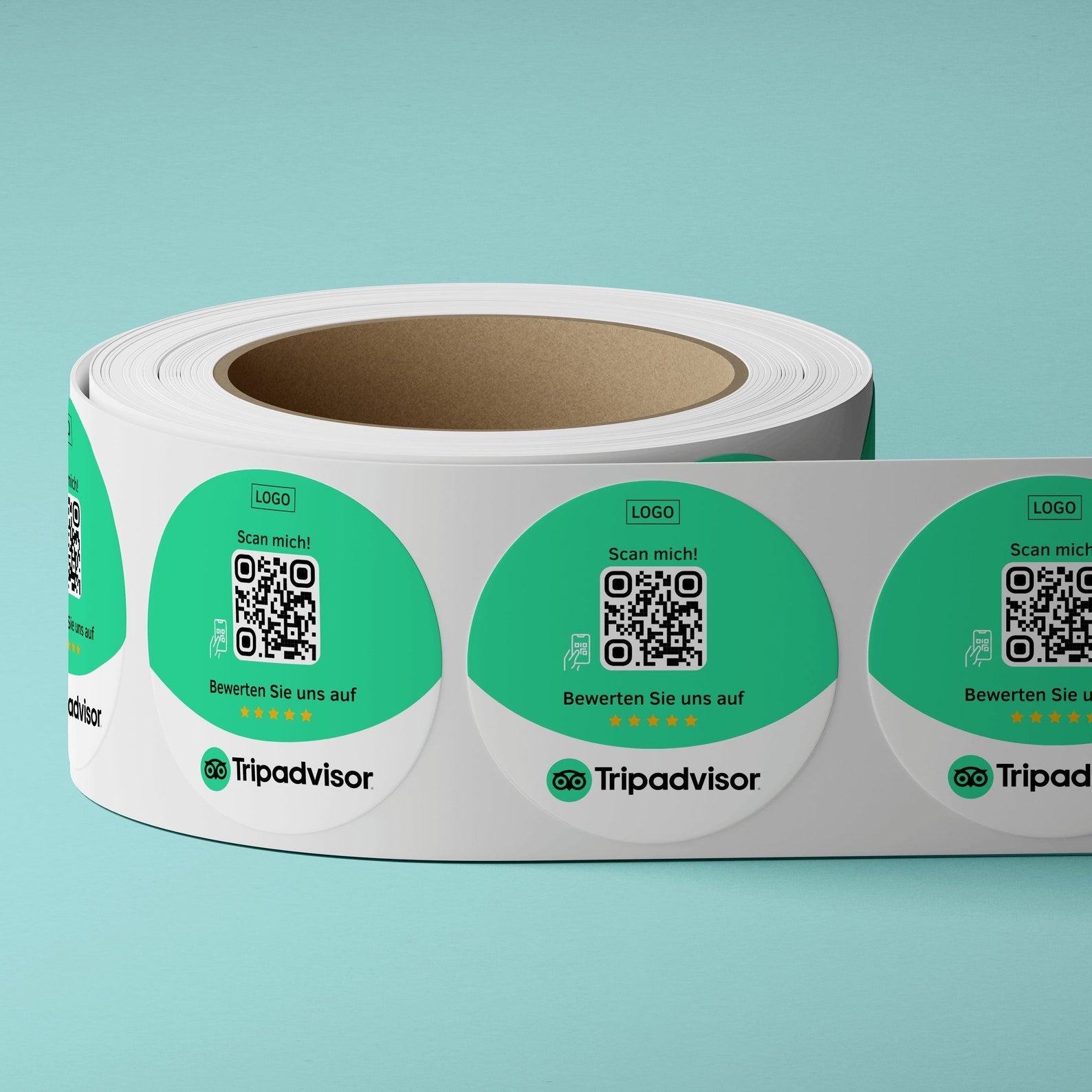 Tripadvisor Bewertung QR-Code Sticker - Personalisierte Etiketten auf Rolle 1 - ReviewMe