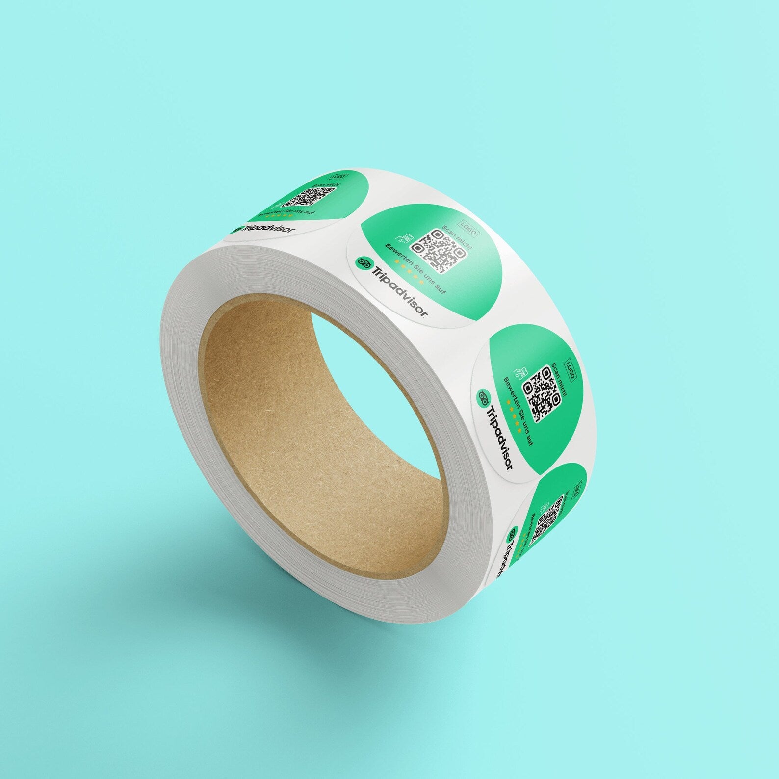 Tripadvisor Bewertung QR-Code Sticker - Personalisierte Etiketten auf Rolle 1 - ReviewMe