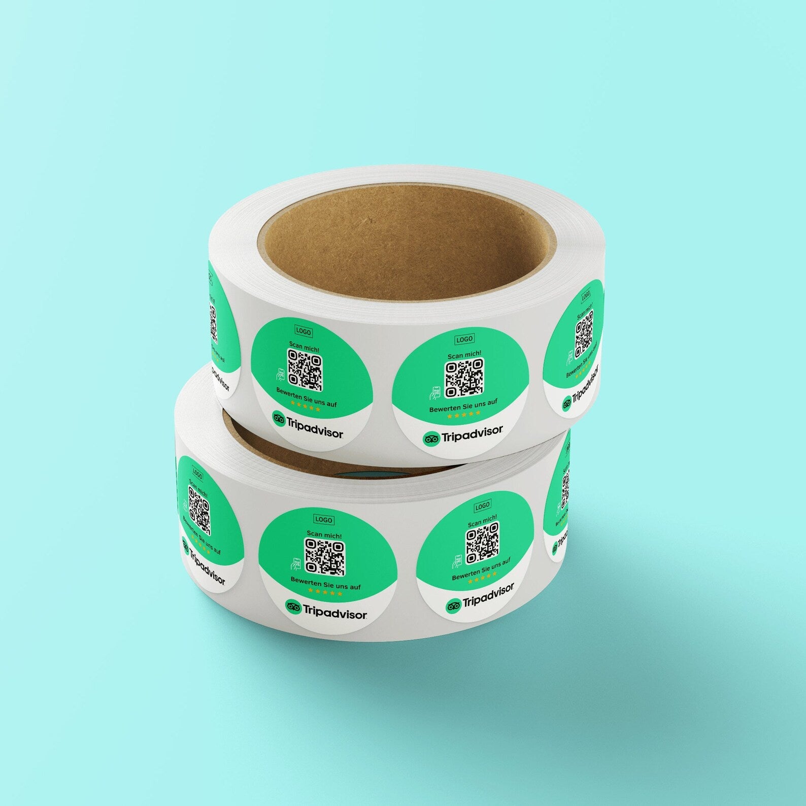 Tripadvisor Bewertung QR-Code Sticker - Personalisierte Etiketten auf Rolle 1 - ReviewMe
