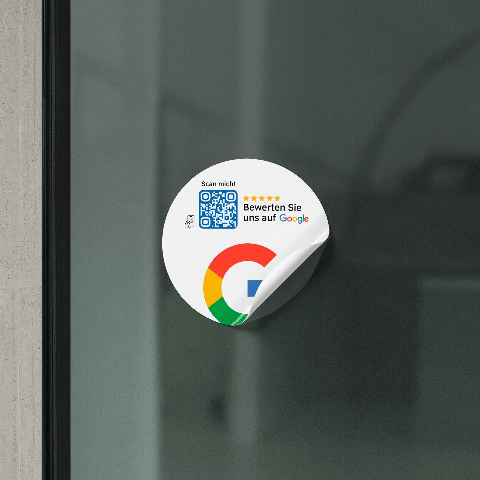 Scheibenaufkleber Google Bewertungen mit QR-Code - Weiß - ReviewMe