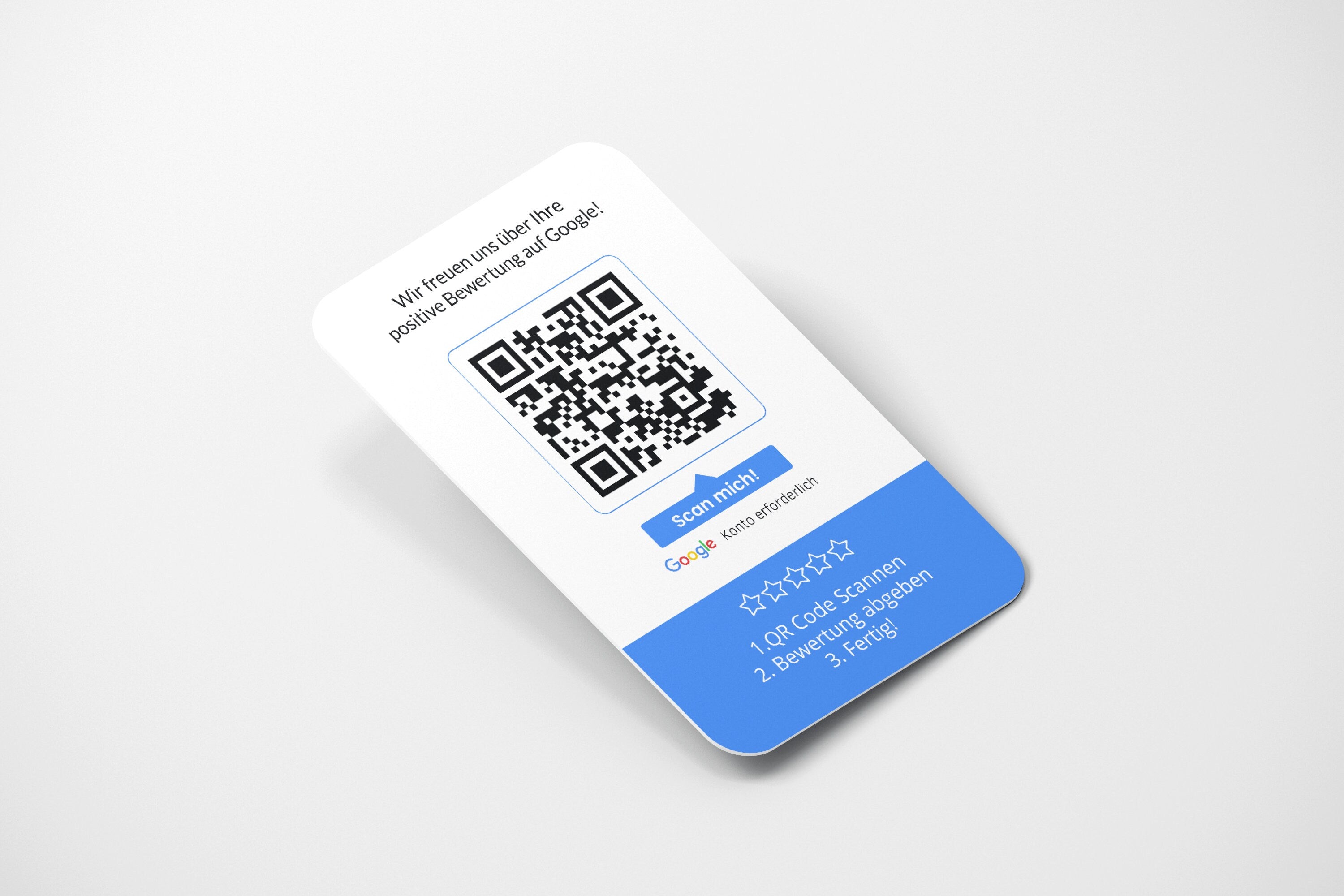 Bewertungskarten mit Logo für Google Bewertung mit QR-Code - ReviewMe