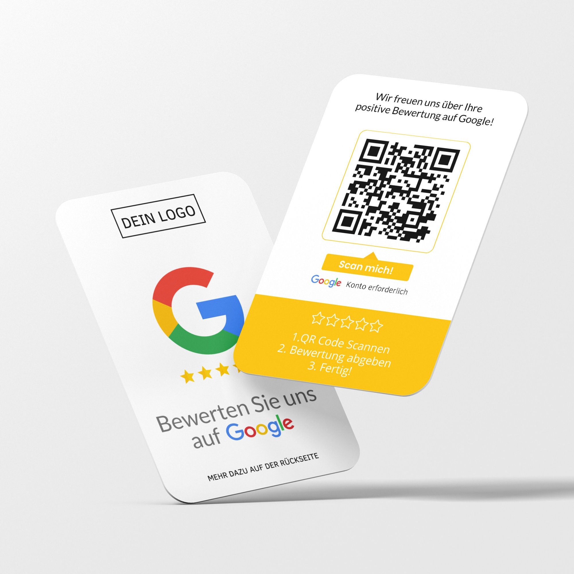 Bewertungskarten mit Logo für Google Bewertung mit QR-Code - ReviewMe