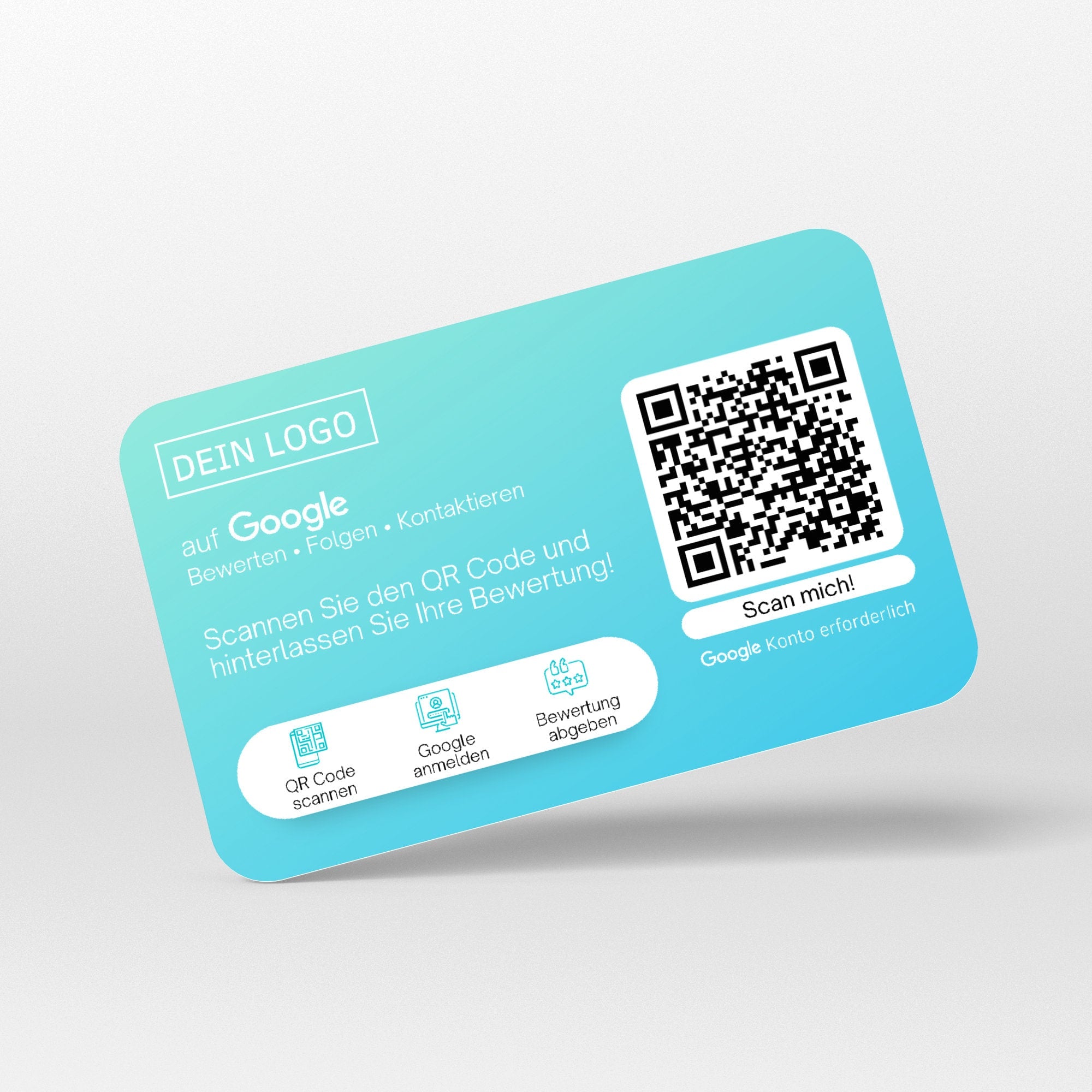 Bewertungskarten mit Logo für Google Bewertung mit QR-Code - ReviewMe