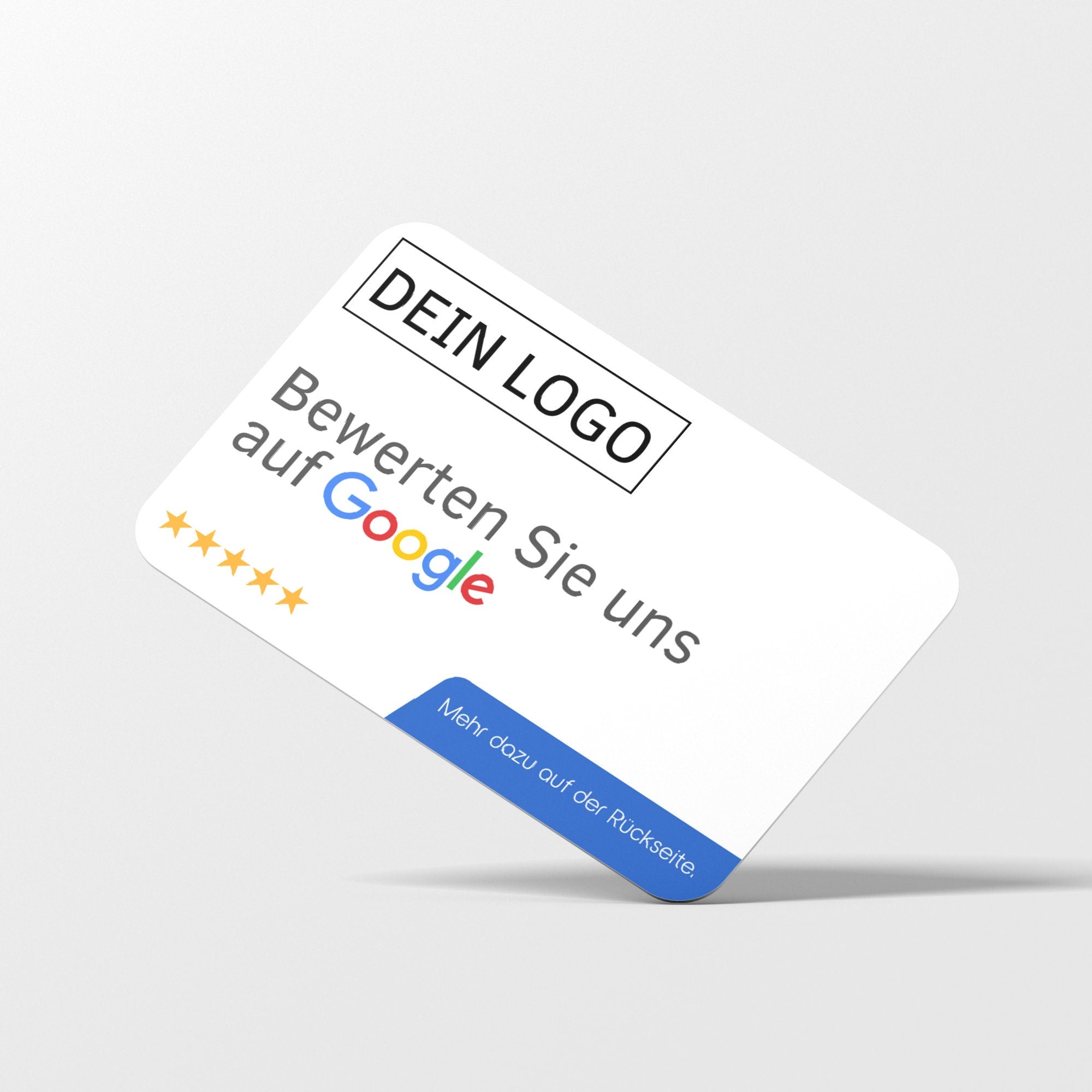 Bewertungskarten mit Kontaktdaten, Logo für Google Bewertung - ReviewMe