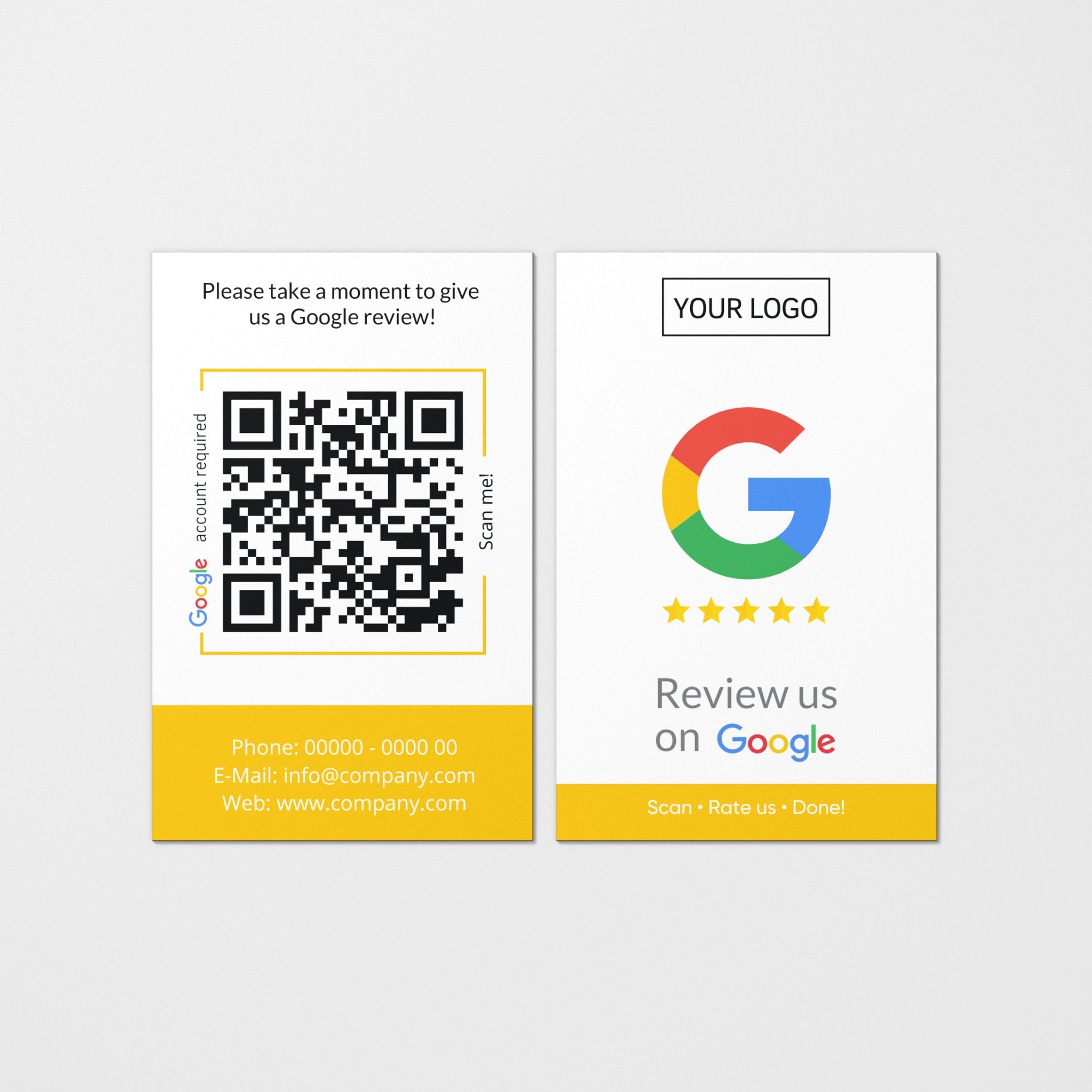 English Version - Google Review Cards - ReviewMe