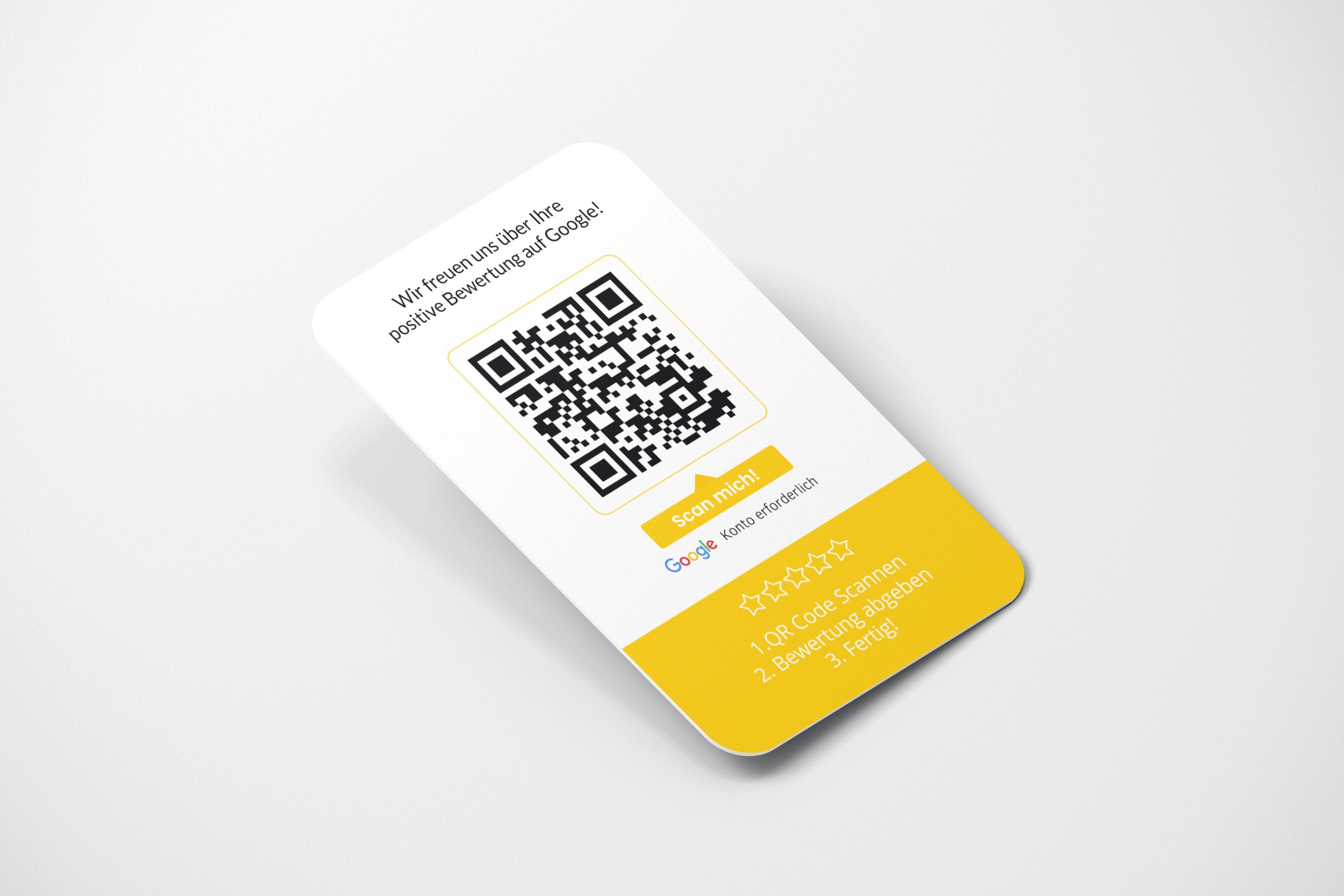 Bewertungskarten mit Logo für Google Bewertung mit QR-Code - ReviewMe