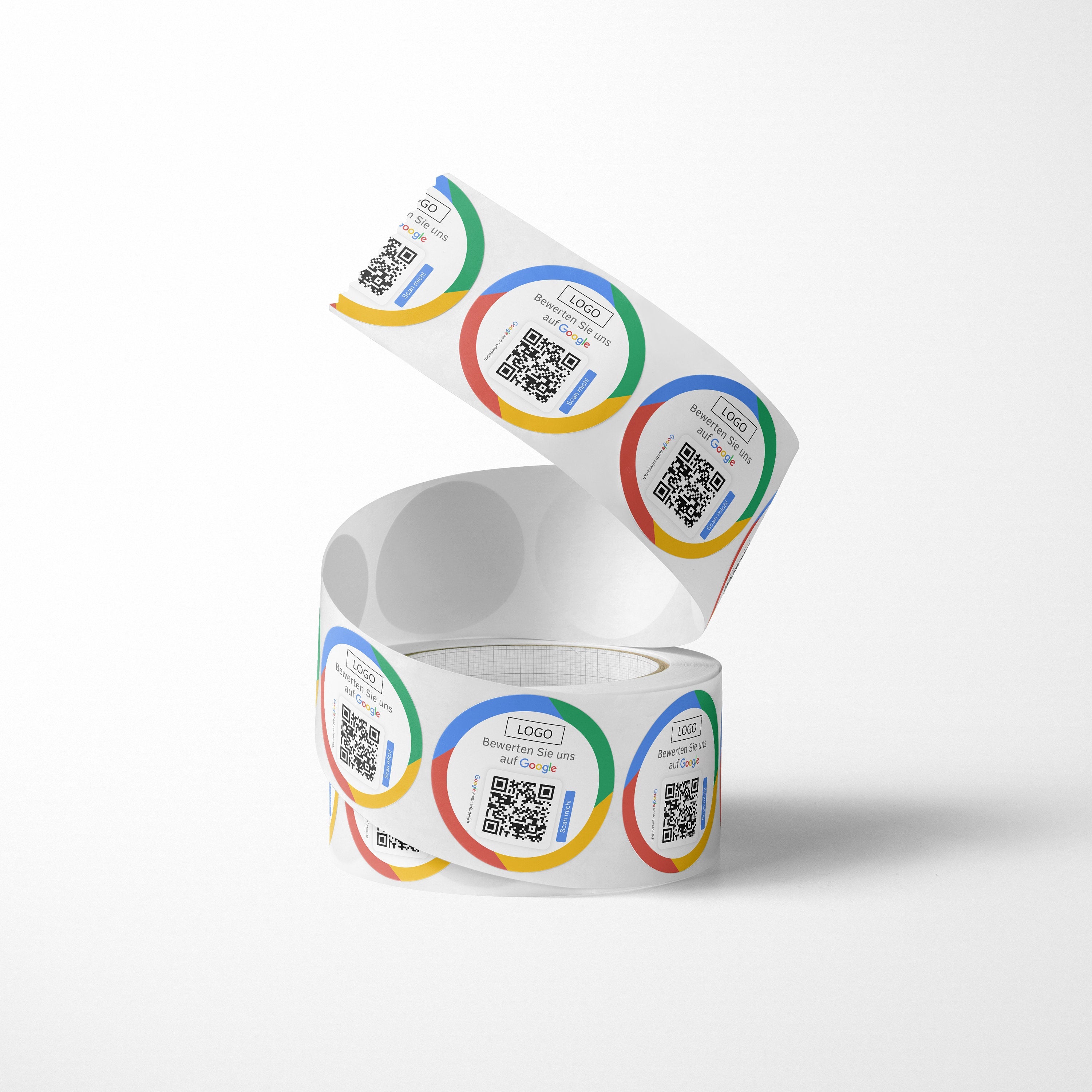 Google Bewertung Logo QR-Code Sticker - Personalisierte Etiketten auf Rolle - ReviewMe