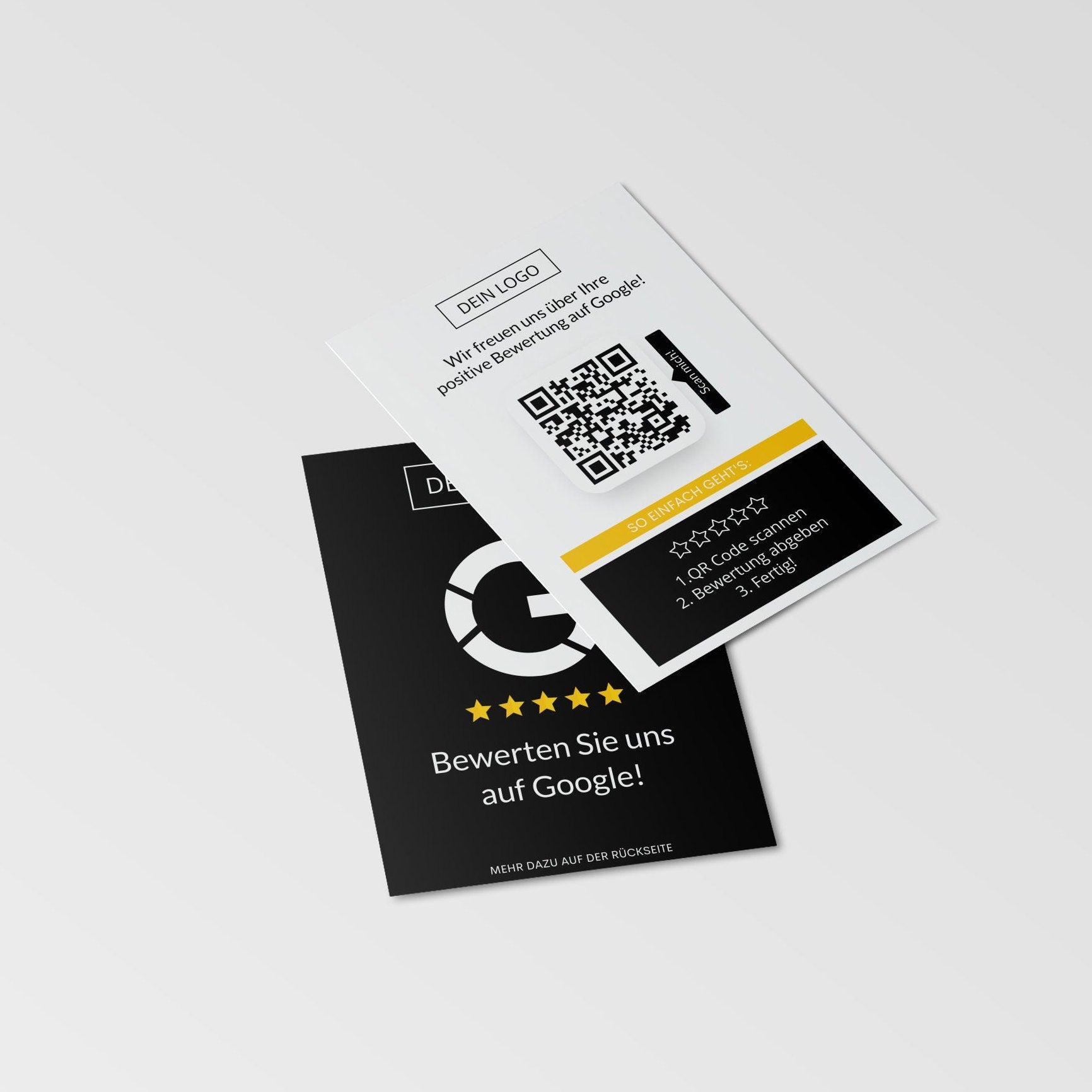 Flyer Google Bewertungskarten - Schwarz - ReviewMe