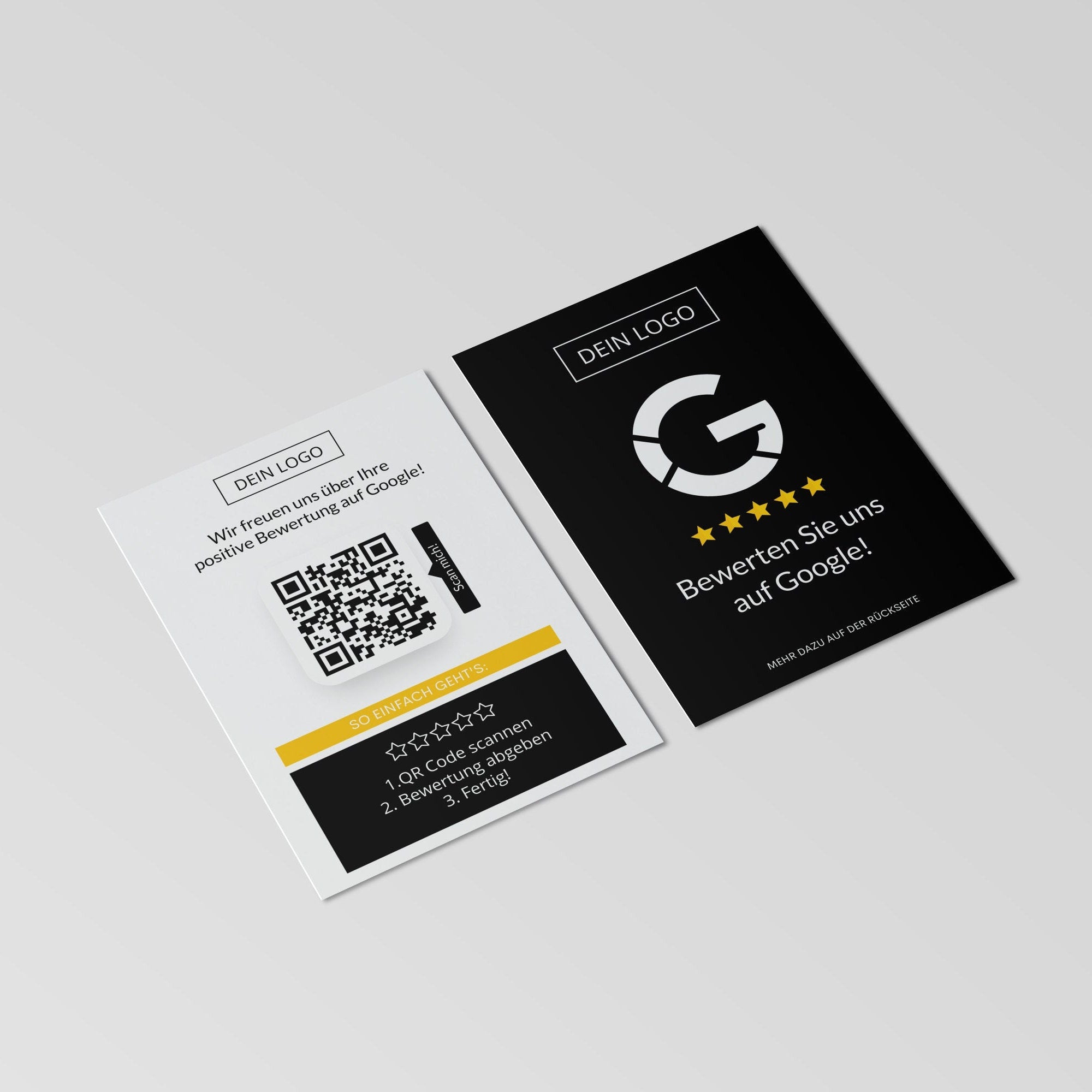 Flyer Google Bewertungskarten - Schwarz - ReviewMe