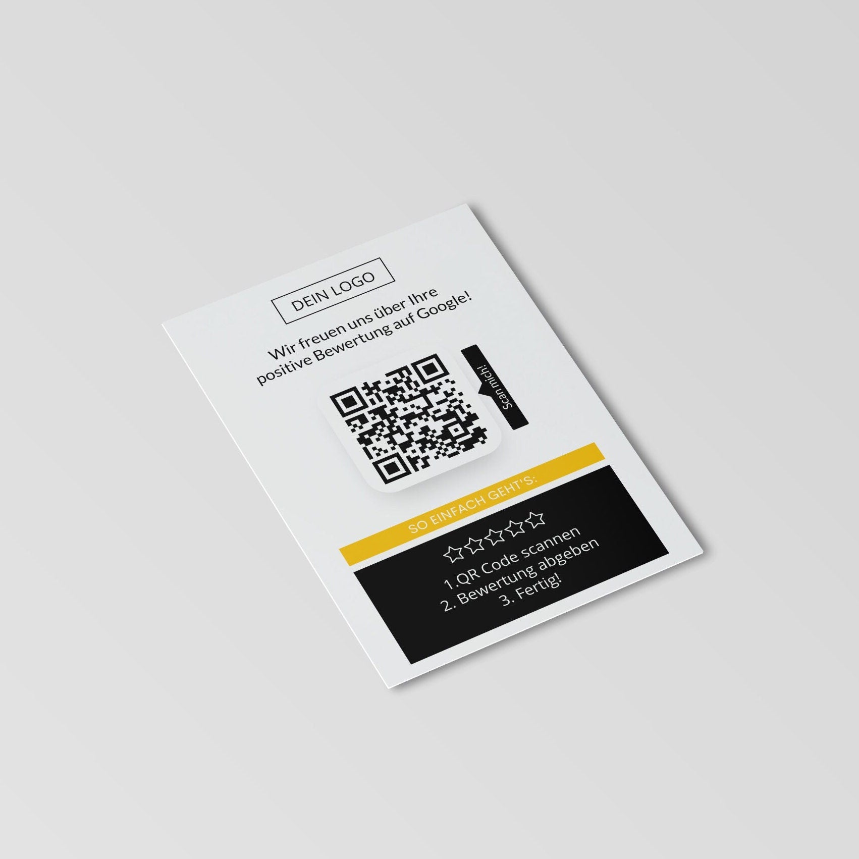 Flyer Google Bewertungskarten - Schwarz - ReviewMe