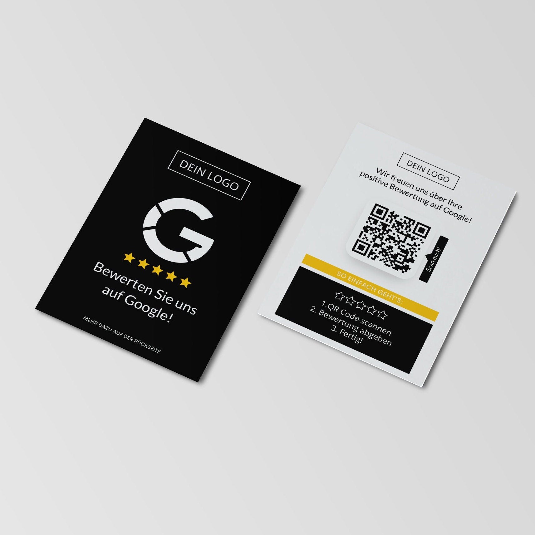 Flyer Google Bewertungskarten - Schwarz - ReviewMe