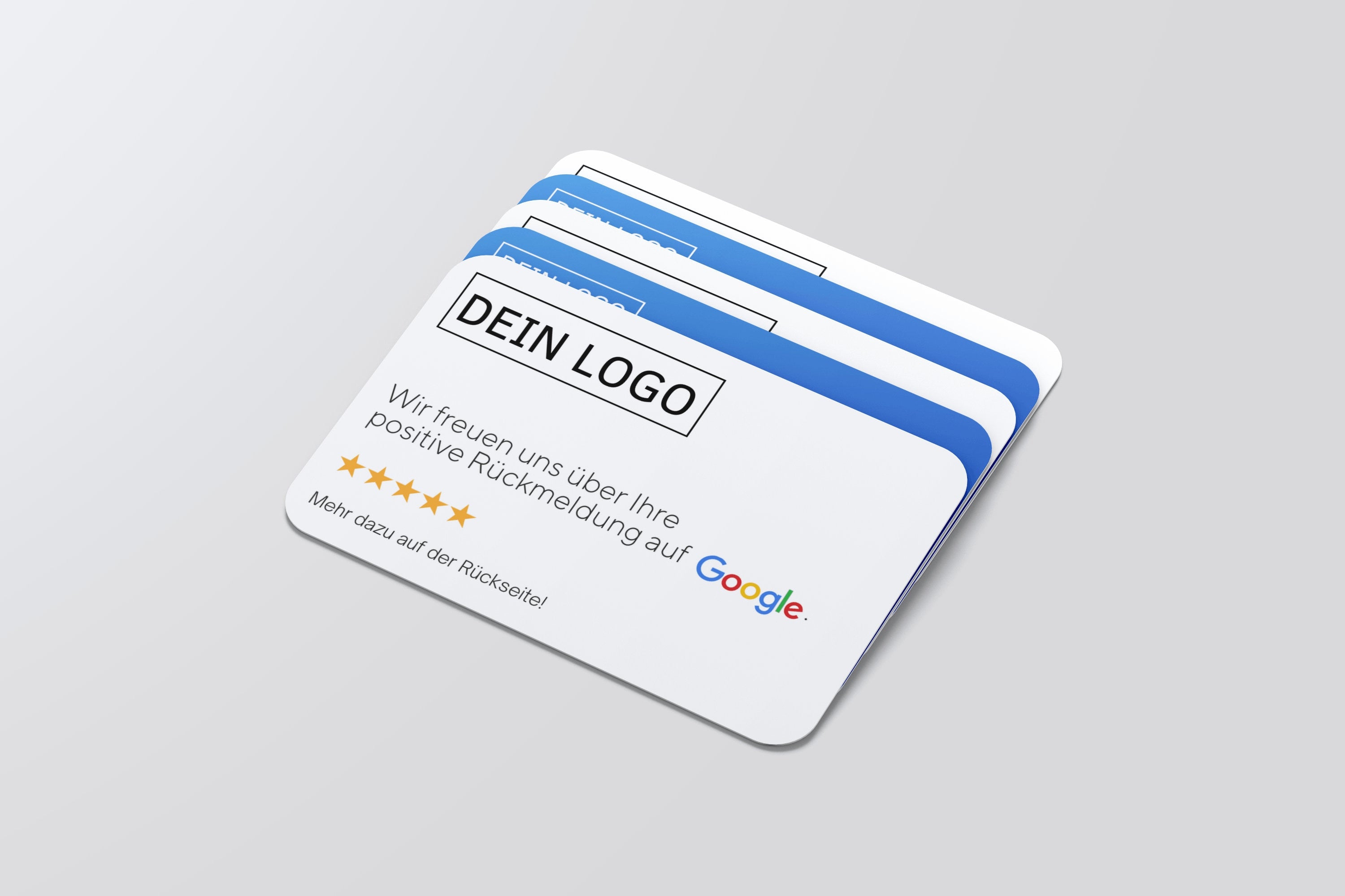 Bewertungskarten für Google Bewertung mit QR-Code Blau Modern - ReviewMe