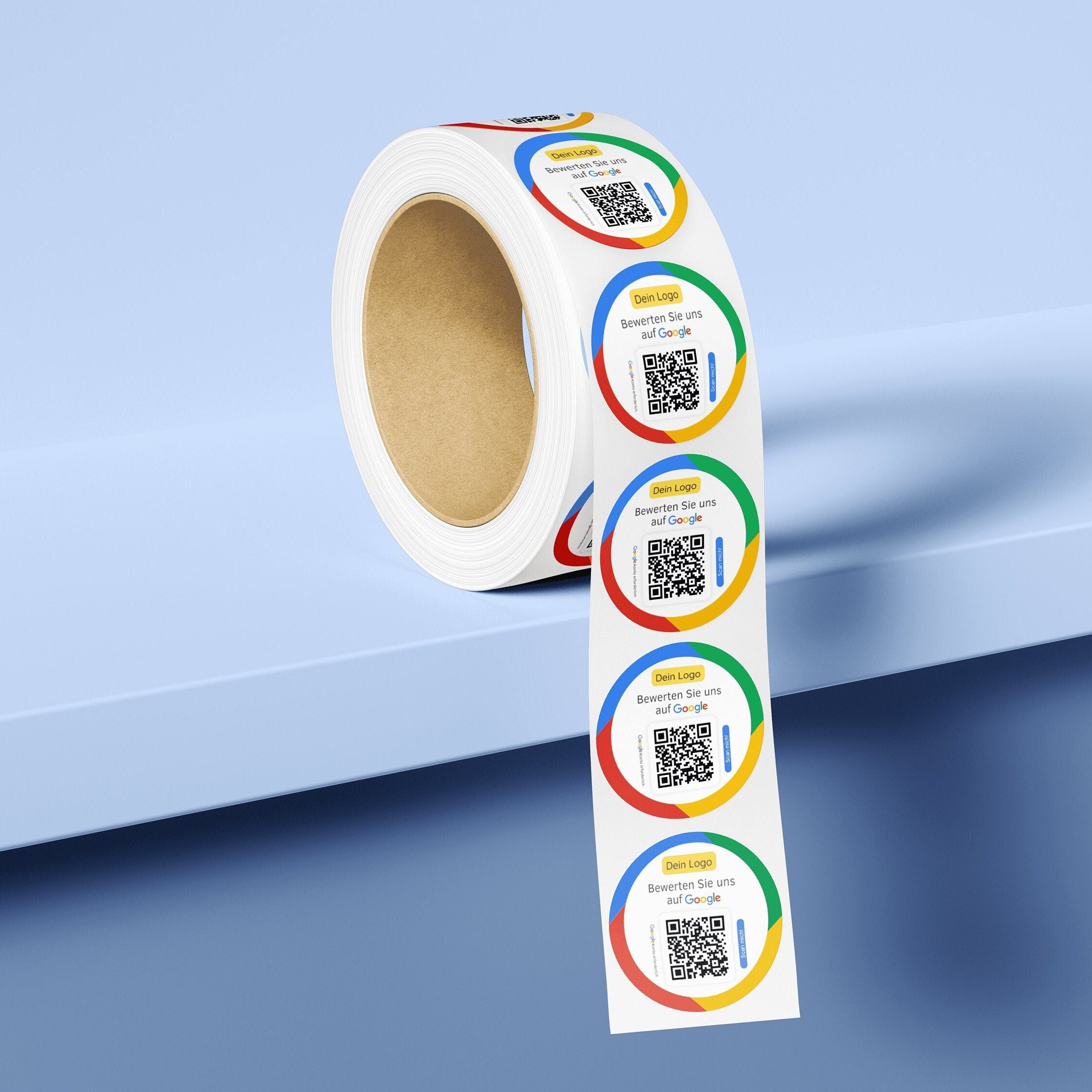 Google Bewertung Logo QR-Code Sticker - Personalisierte Etiketten auf Rolle - ReviewMe