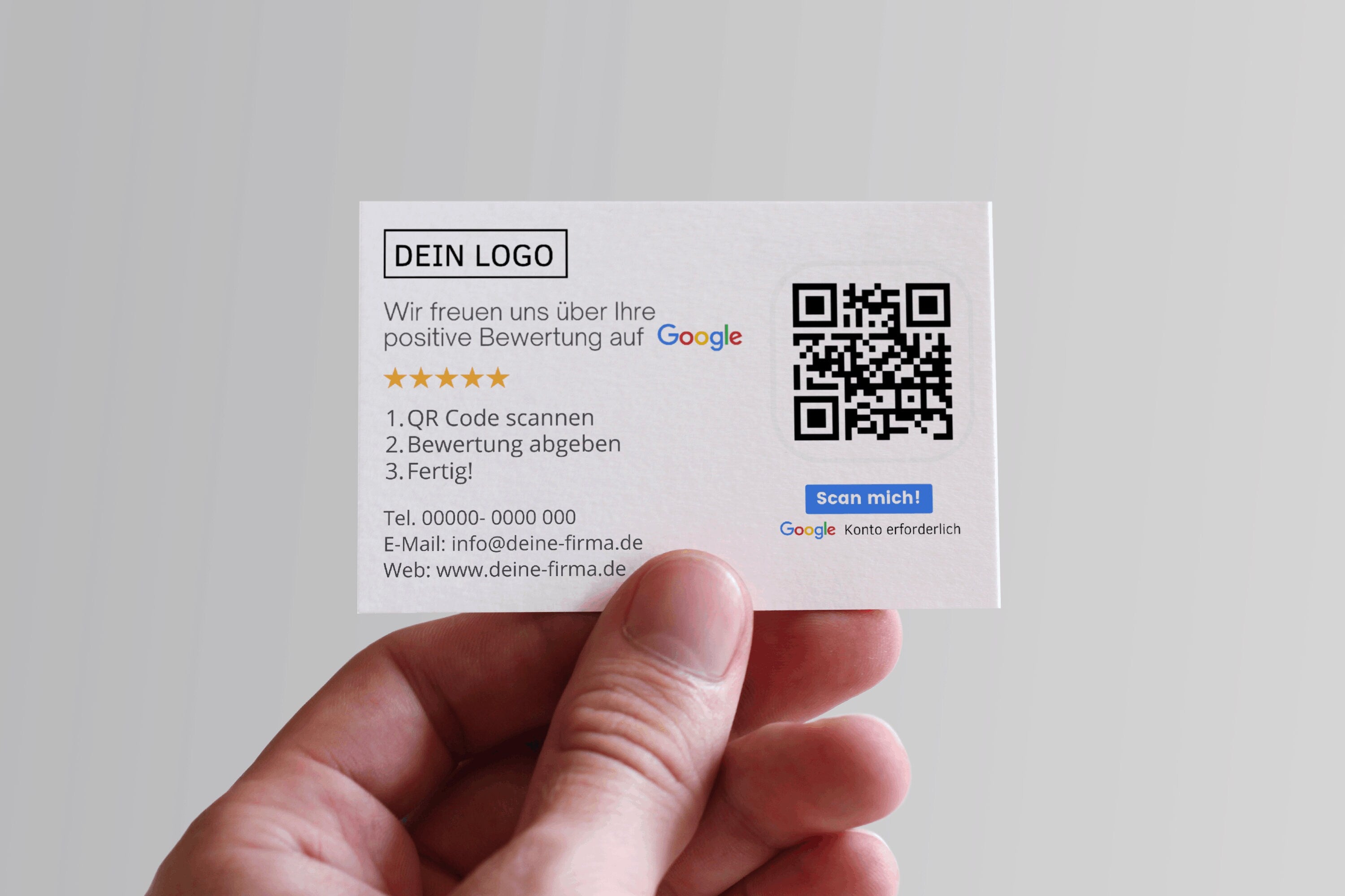 Bewertungskarten für Google mit QR-Code Klassisch - ReviewMe