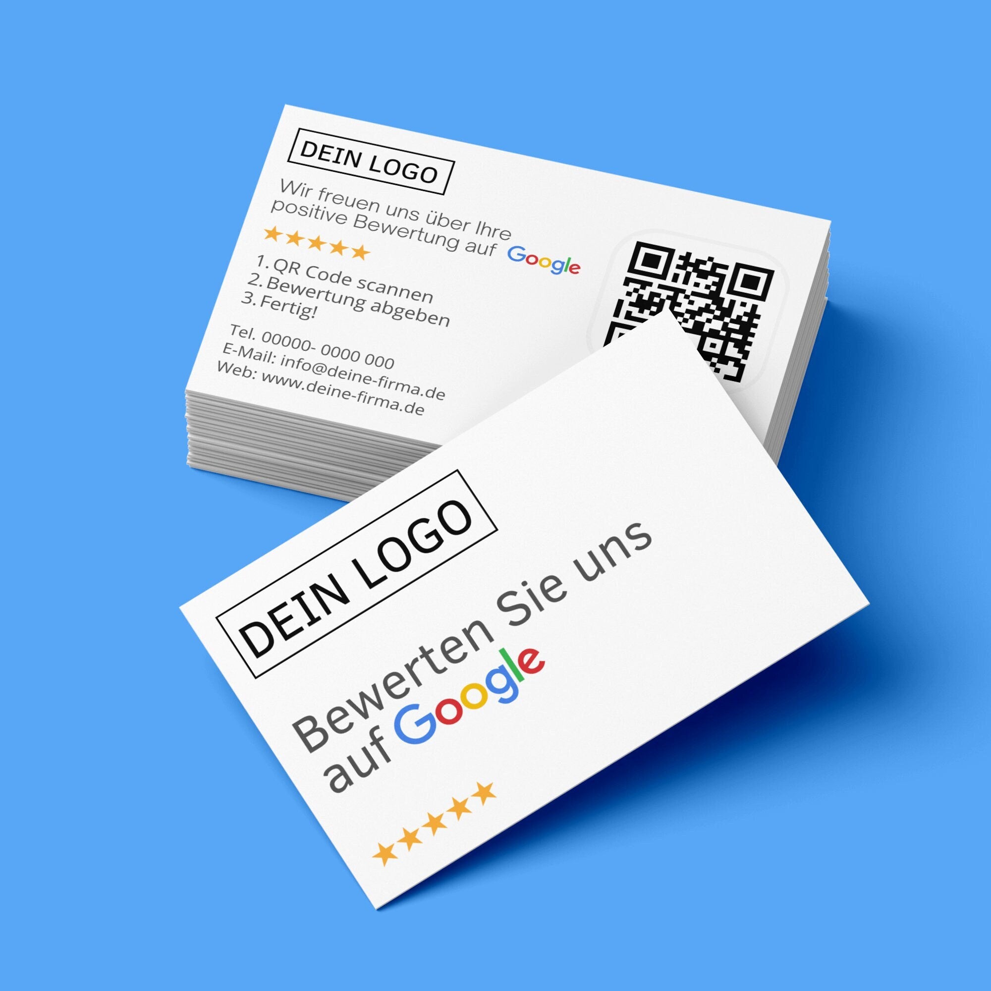 Bewertungskarten für Google mit QR-Code Klassisch - ReviewMe