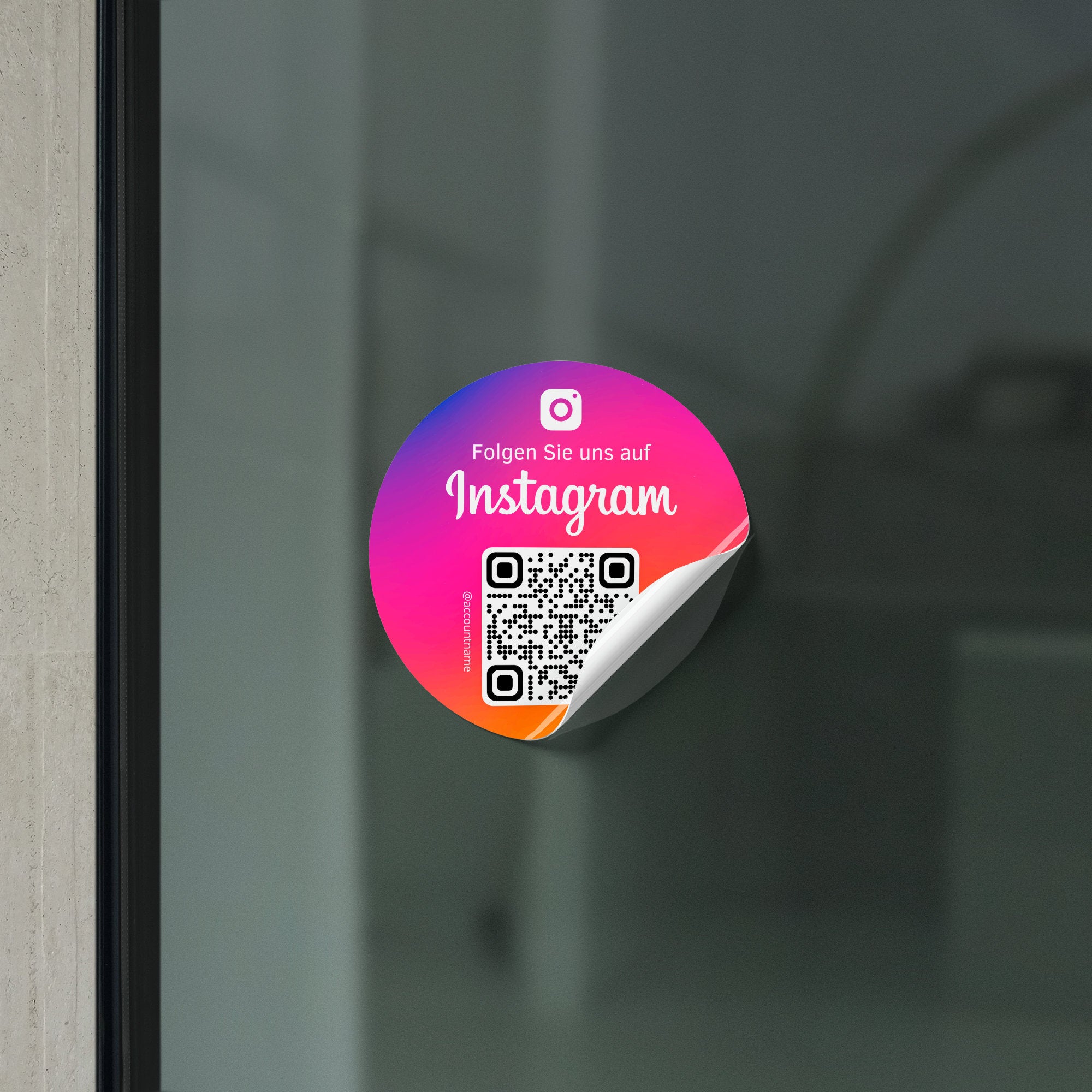 Scheibenaufkleber Instagram "Folgen Sie uns" mit QR-Code - ReviewMe