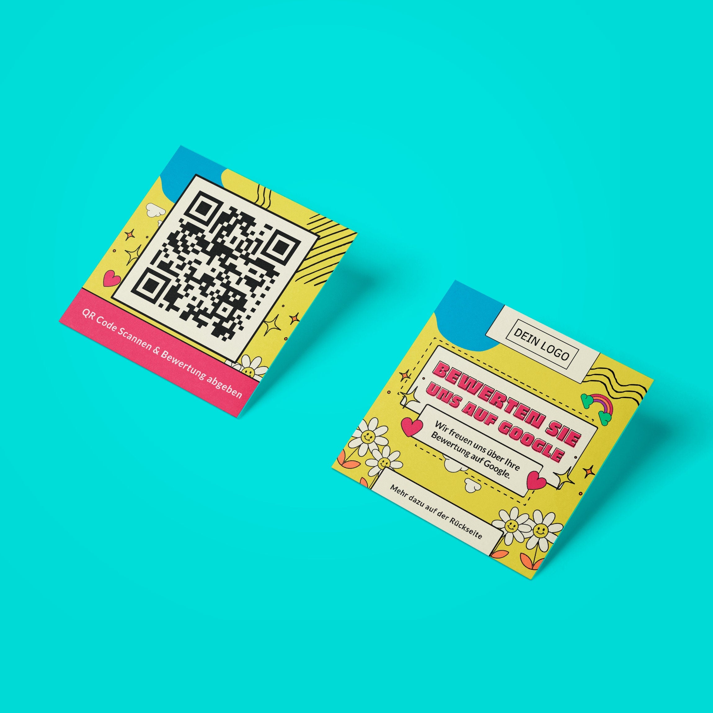 Bewertungskarten für Google Bewertung mit QR-Code "Playful" - ReviewMe