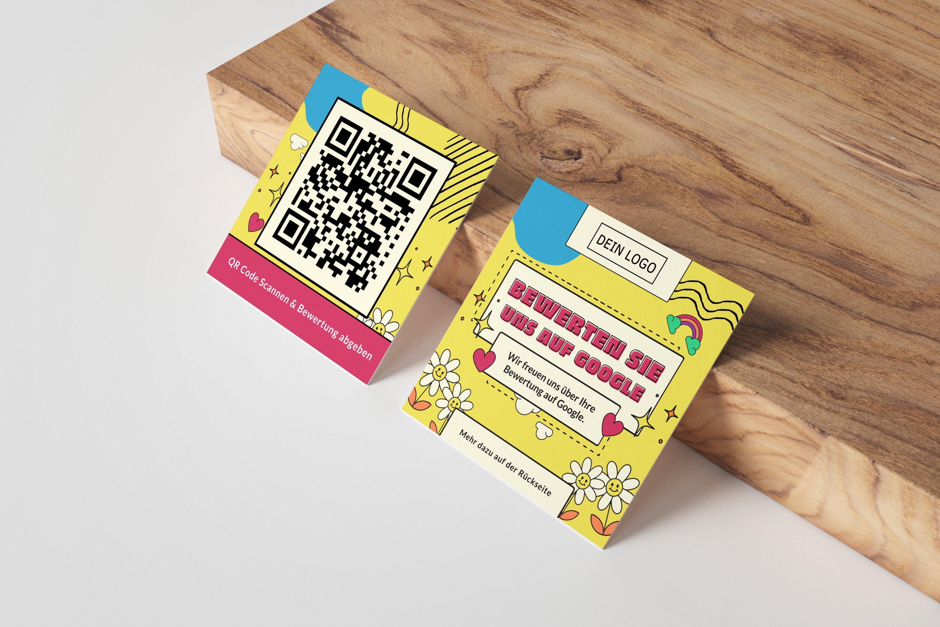 Bewertungskarten für Google Bewertung mit QR-Code "Playful" - ReviewMe