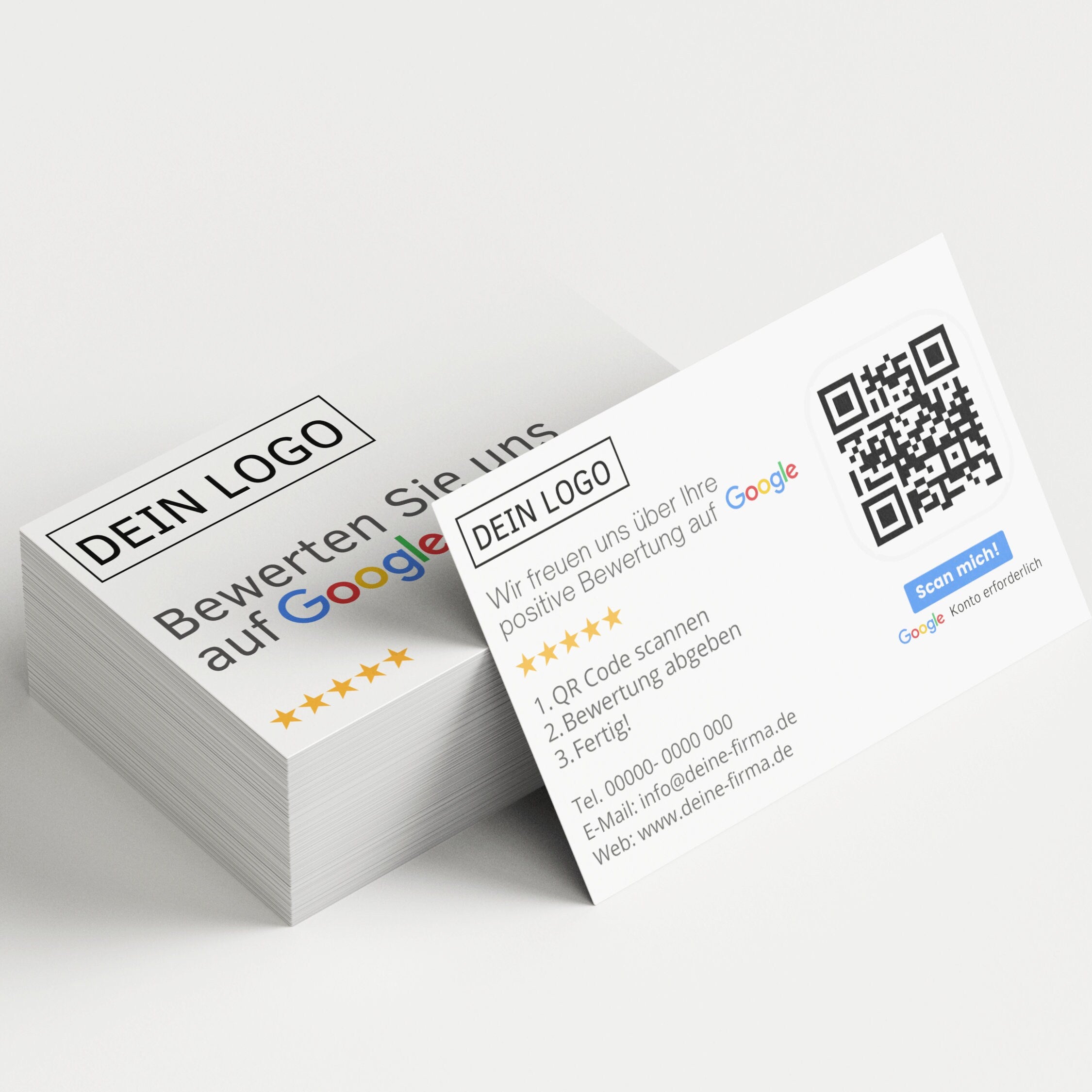 Bewertungskarten für Google mit QR-Code Klassisch - ReviewMe