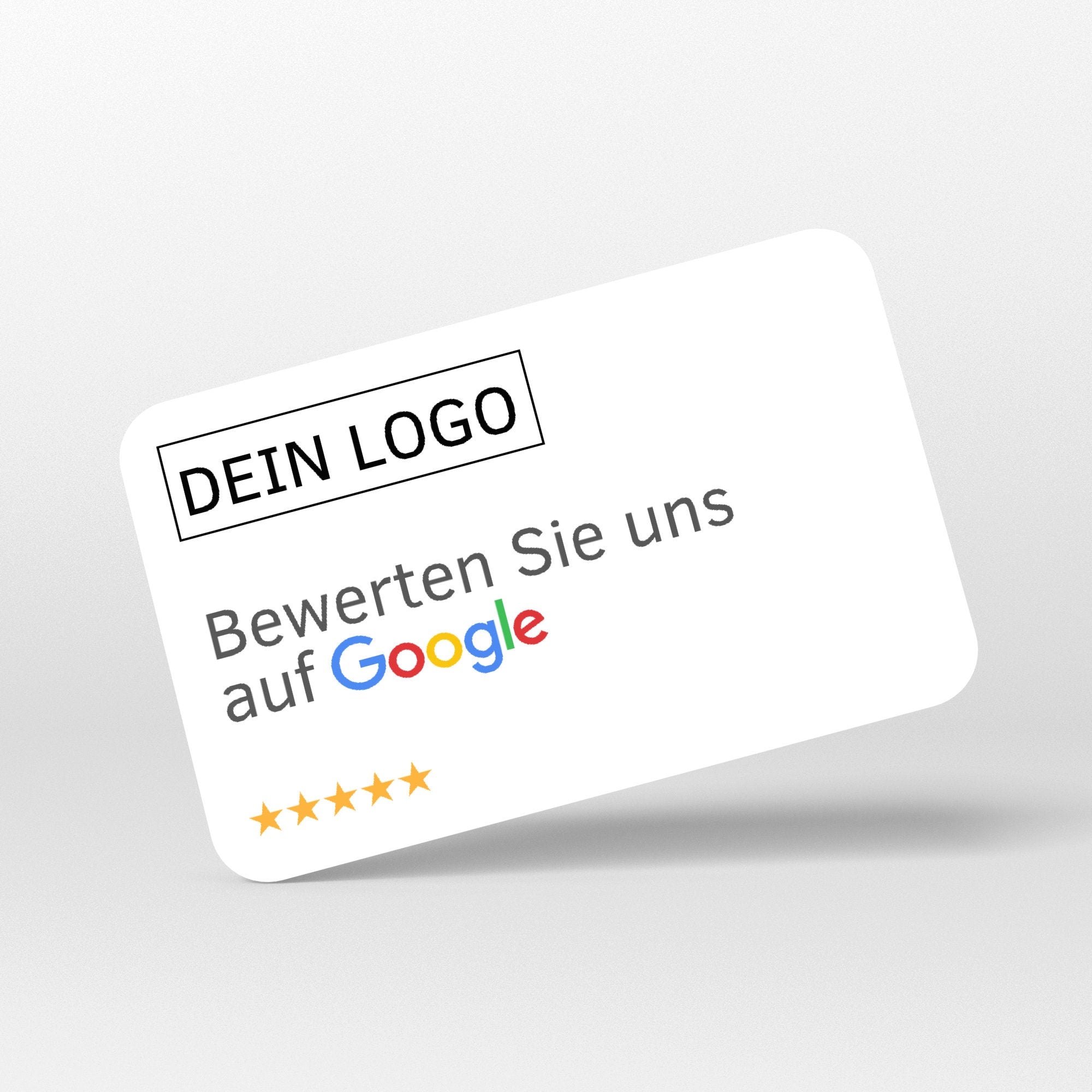 Weiß Google Bewertungskarten Visitenkarte mit QR-Code und Logo - ReviewMe