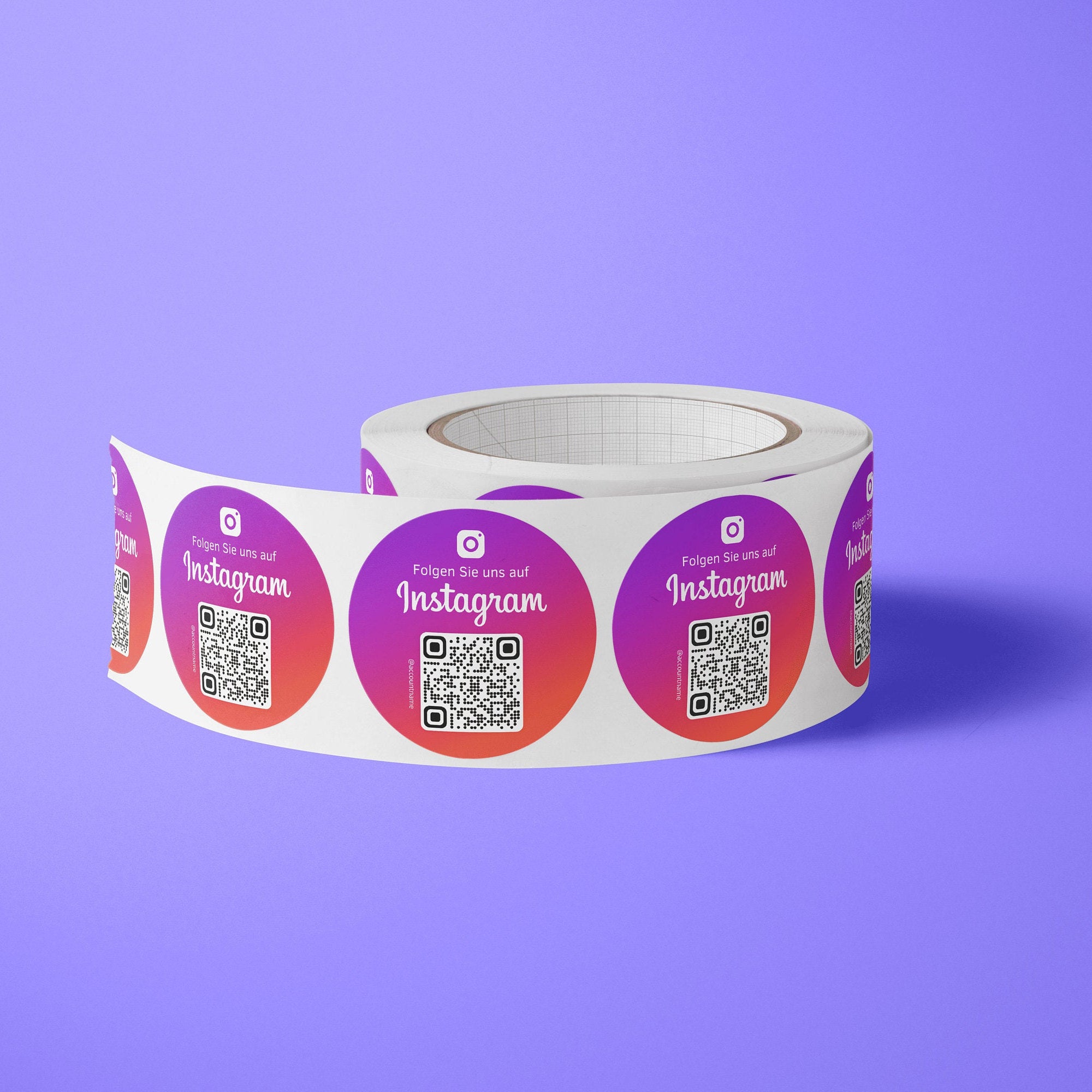 Instagram Follower QR-Code Sticker - Personalisierte Etiketten auf Rolle Classic - ReviewMe