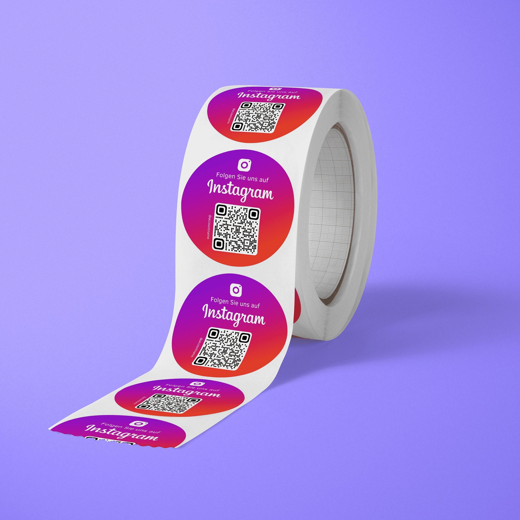 Instagram Follower QR-Code Sticker - Personalisierte Etiketten auf Rolle Classic - ReviewMe
