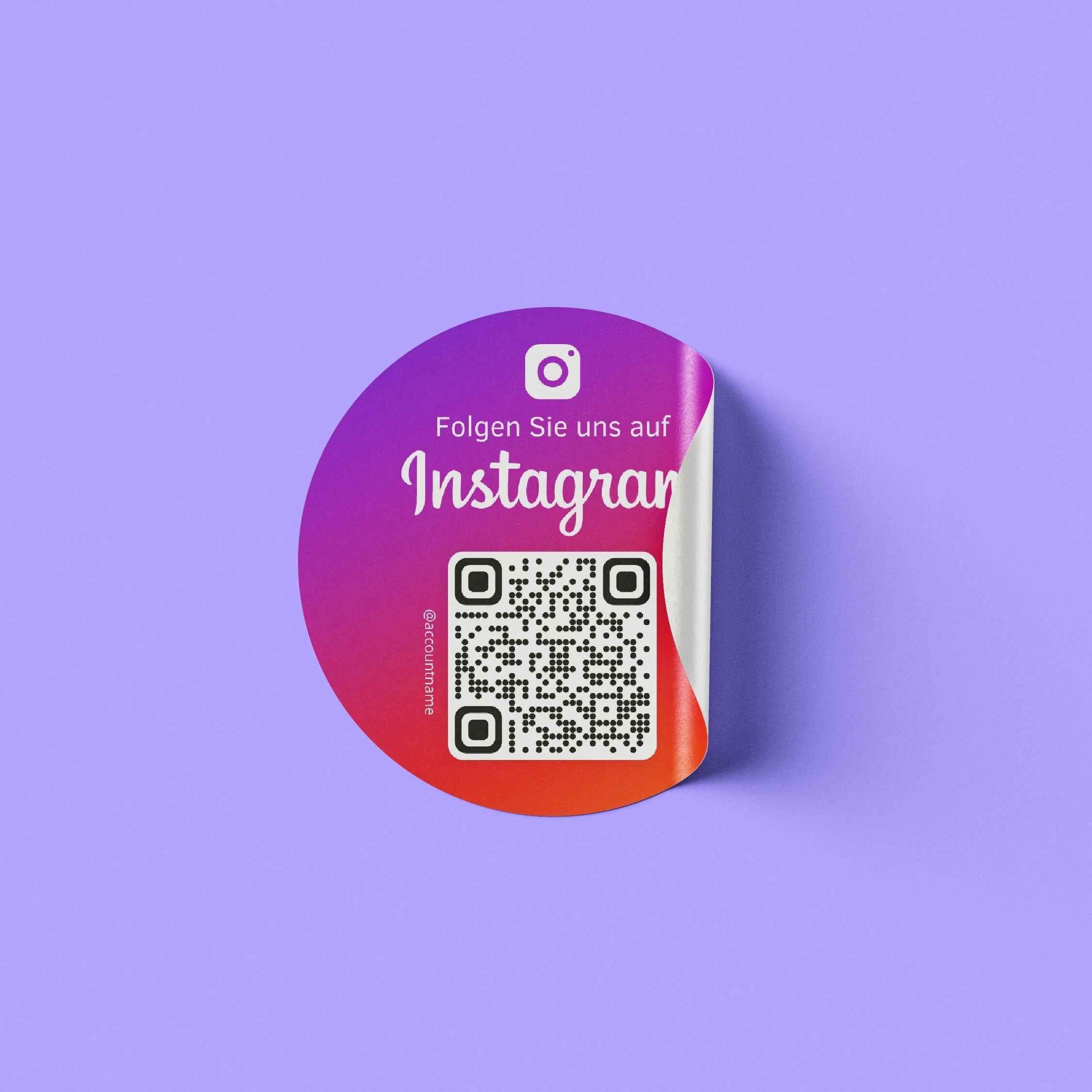 Instagram Follower QR-Code Sticker - Personalisierte Etiketten auf Rolle Classic - ReviewMe